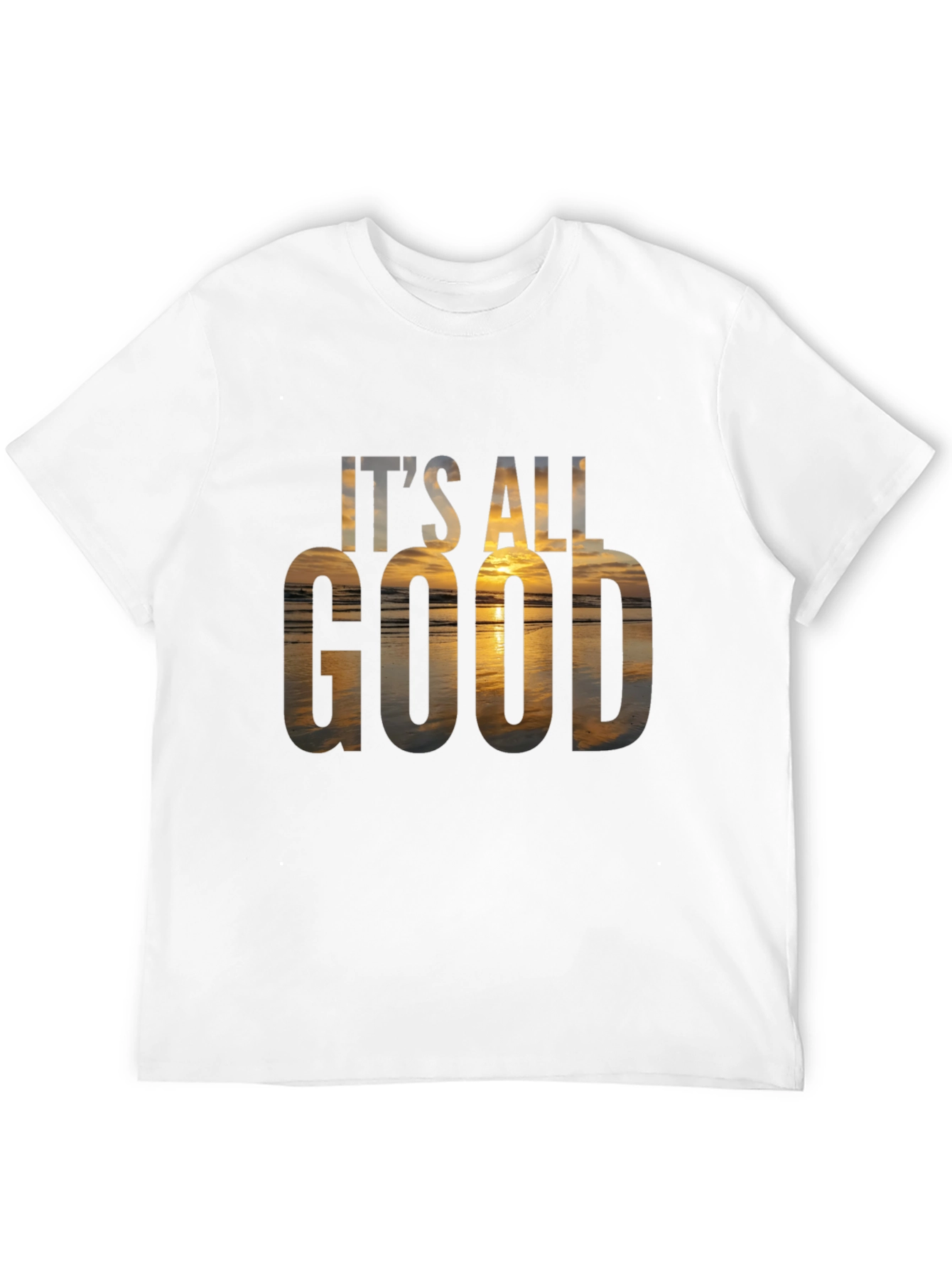Black It's All Good Graphic Tee - Beach Sunset T-Shirt view 12