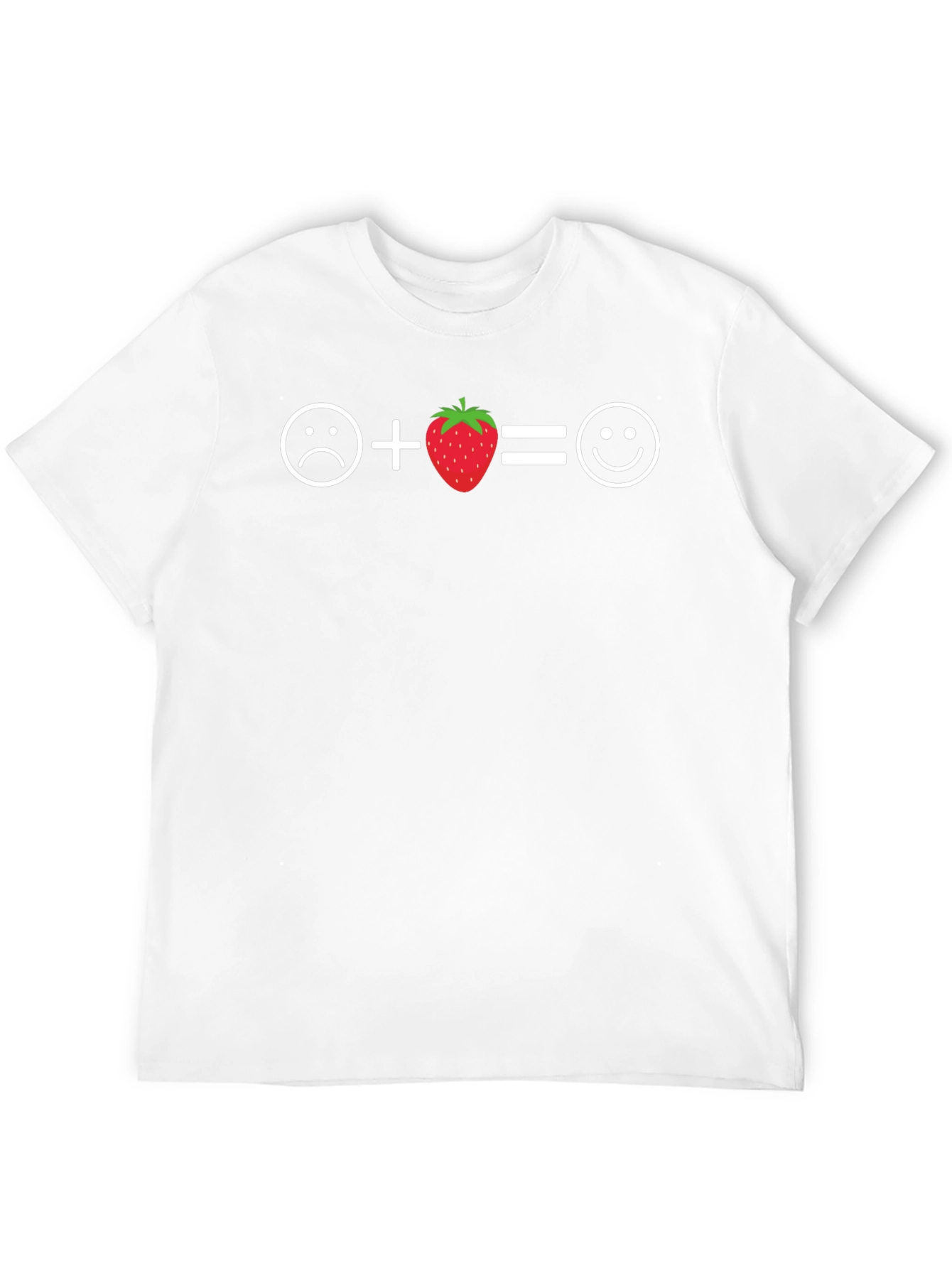 Black Sad Plus Strawberry Equals Happy T-Shirt view 12