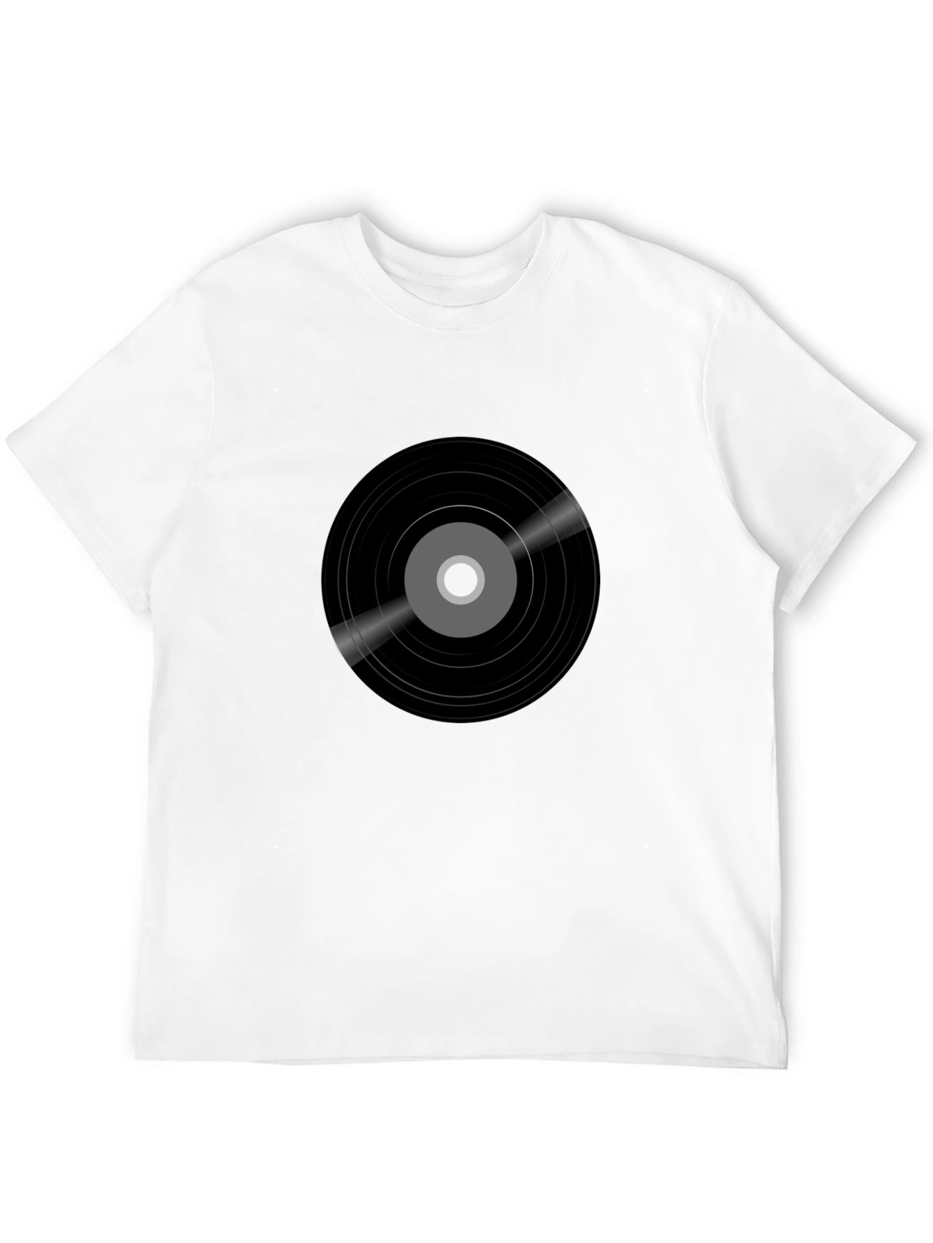 Black Retro Vinyl Record Graphic Tee - Black view 12