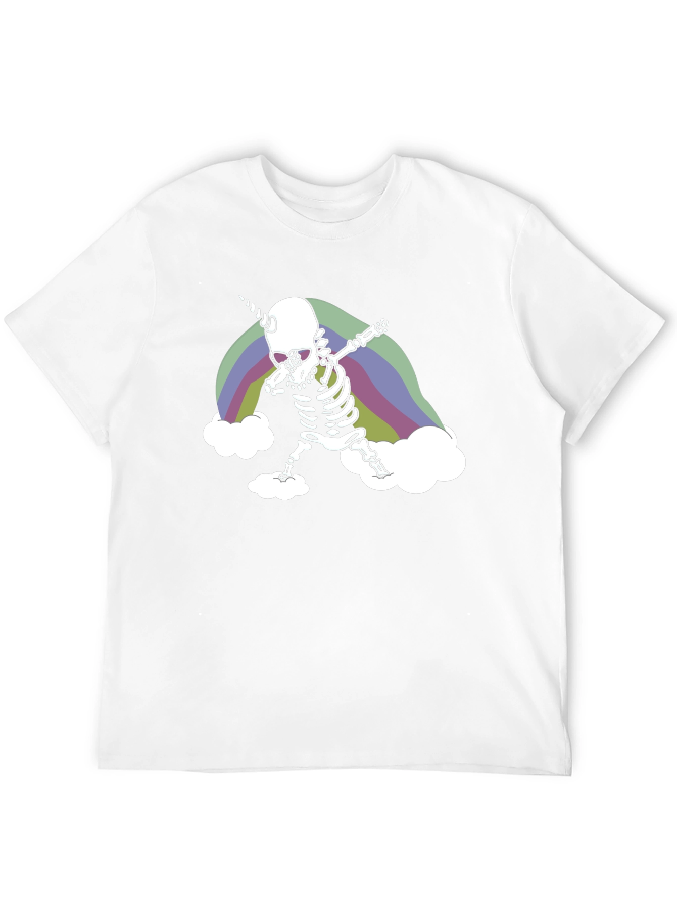 Black Dabbing Skeleton Unicorn Rainbow Graphic Tee view 12