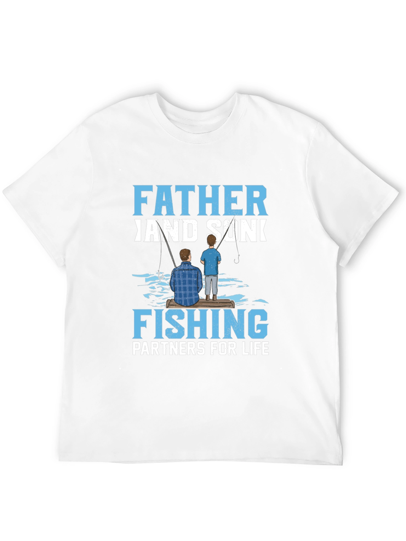 Black Father and Son Fishing Partners T-Shirt view 12