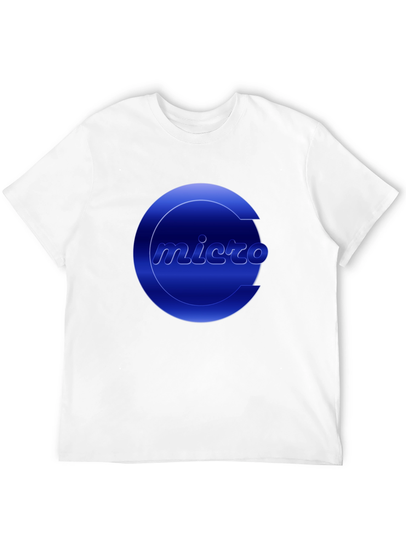Black Micro Graphic Tee - Cool Blue Logo T-Shirt view 12