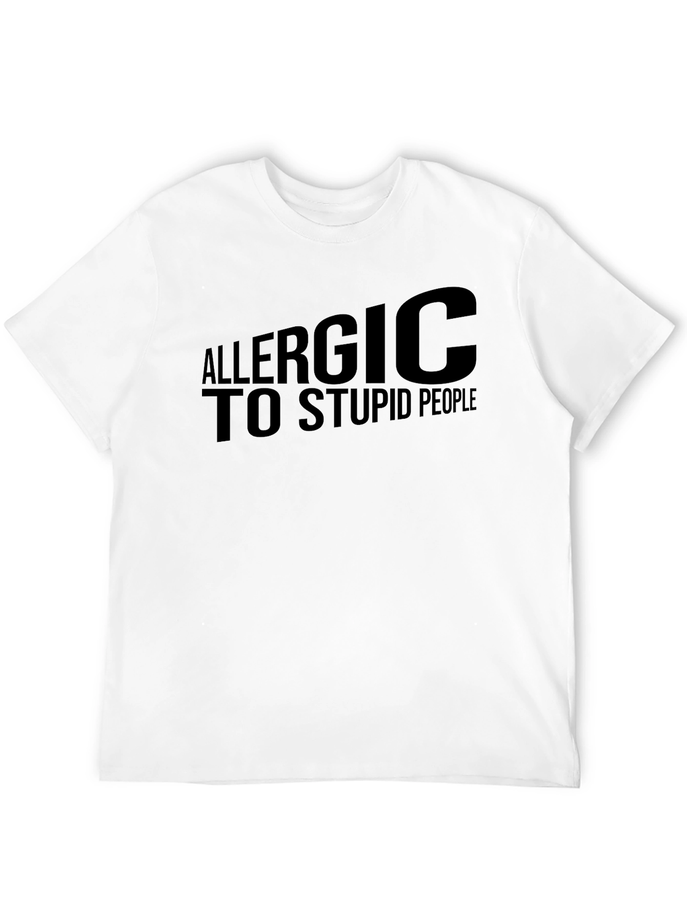 Black Allergic to Stupid People T-Shirt - Black view 12