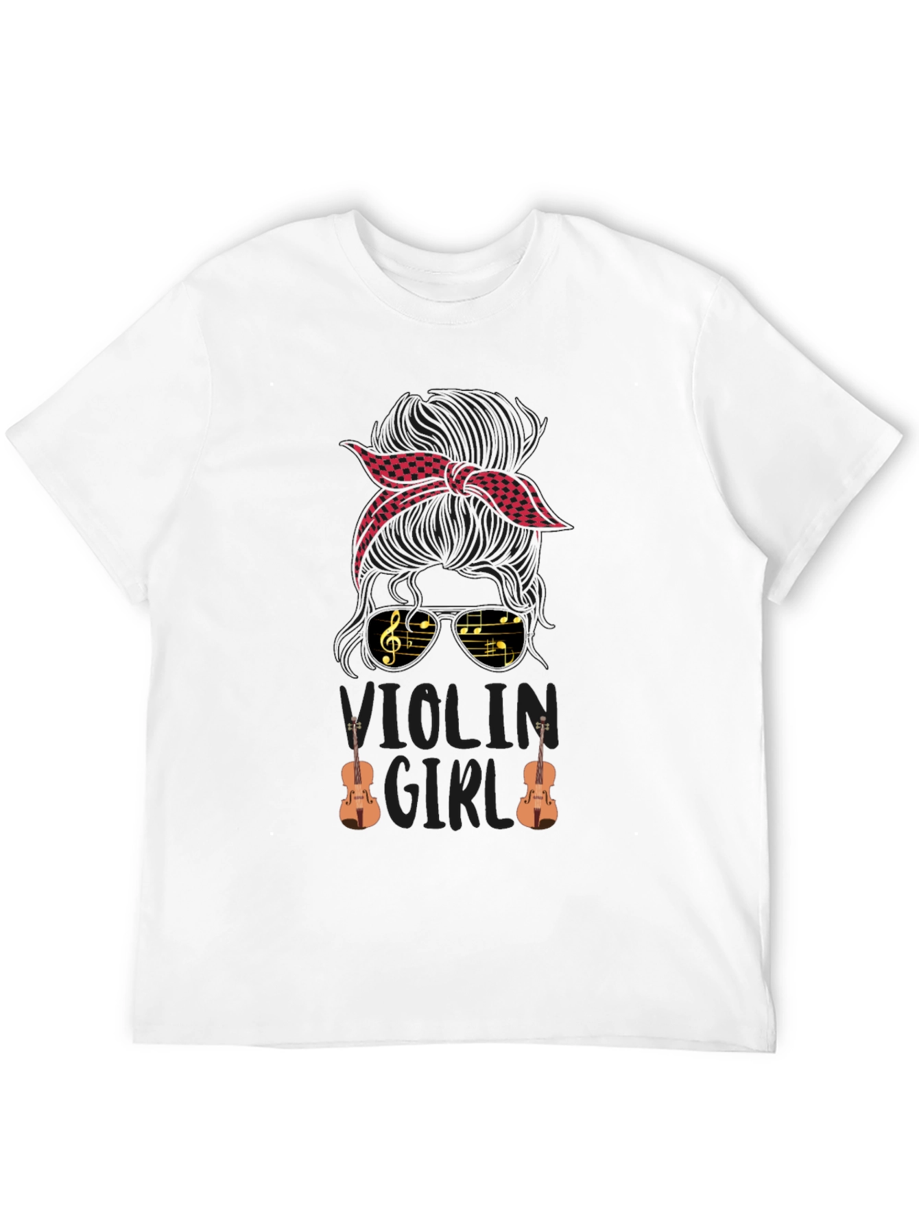 Black Violin Girl T-Shirt - Musician Bandana Tee view 12