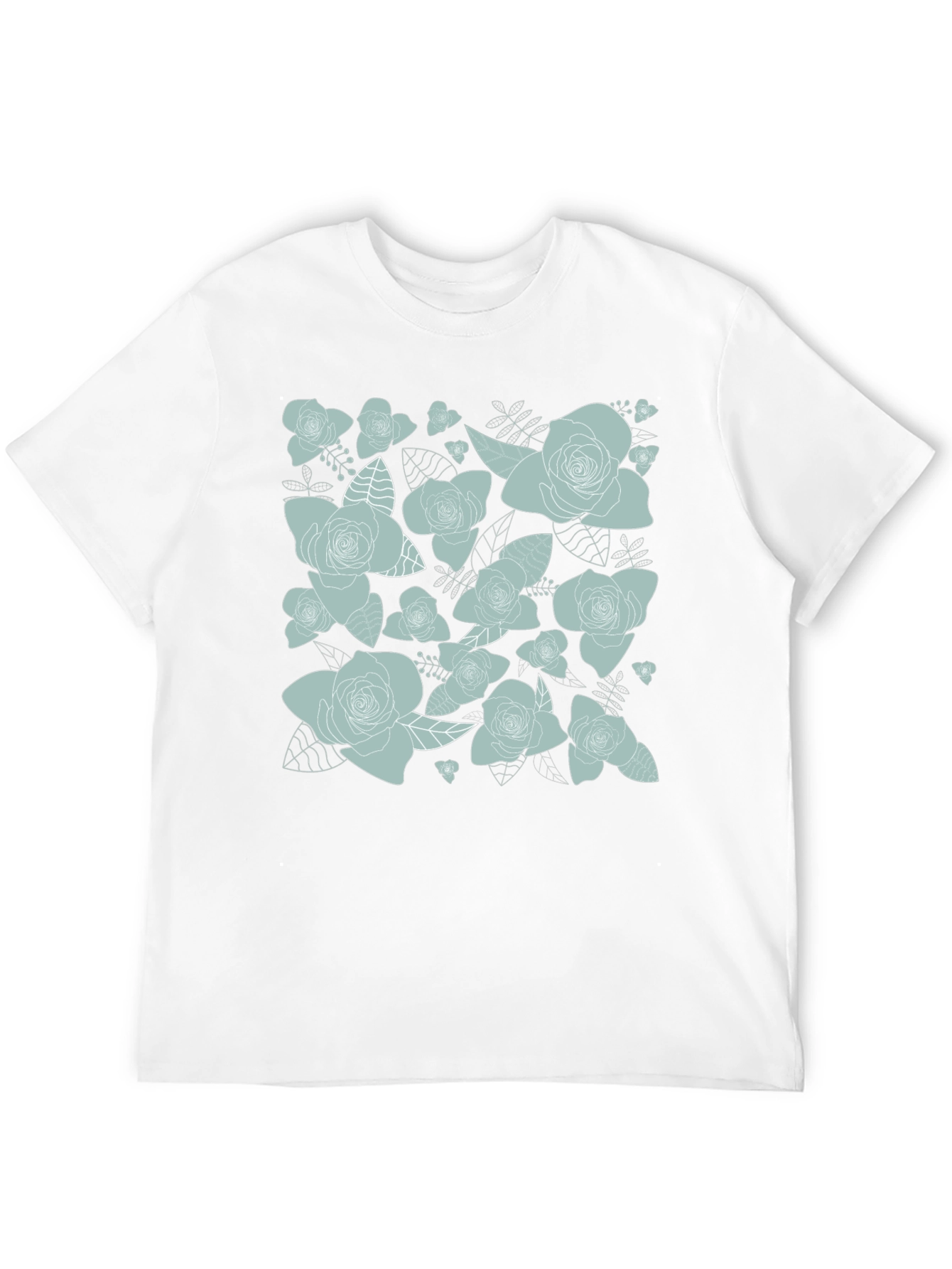 Black Floral Rose Print T-Shirt - Black view 12