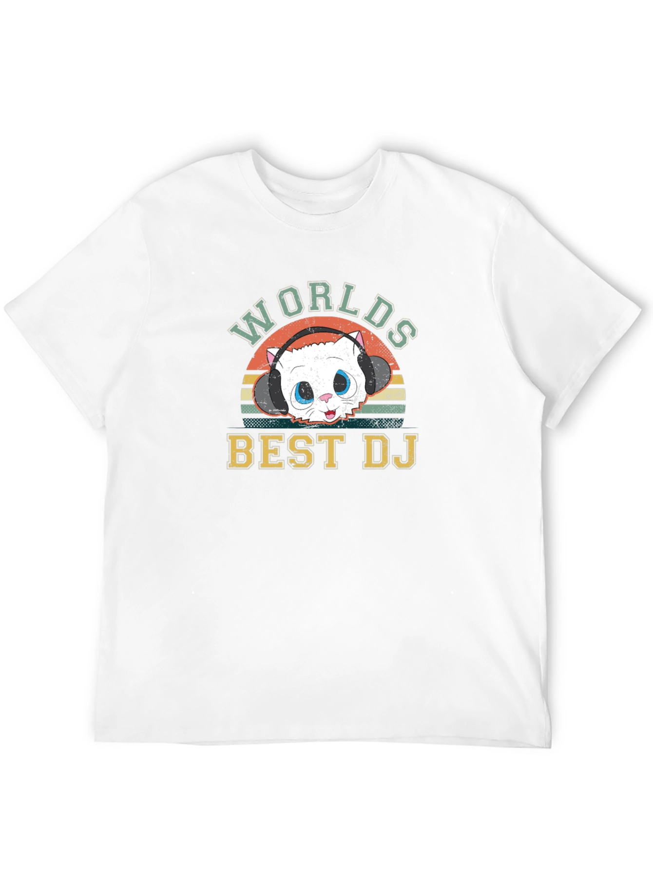 Black World's Best DJ Cat T-Shirt - Novelty Graphic Tee view 12