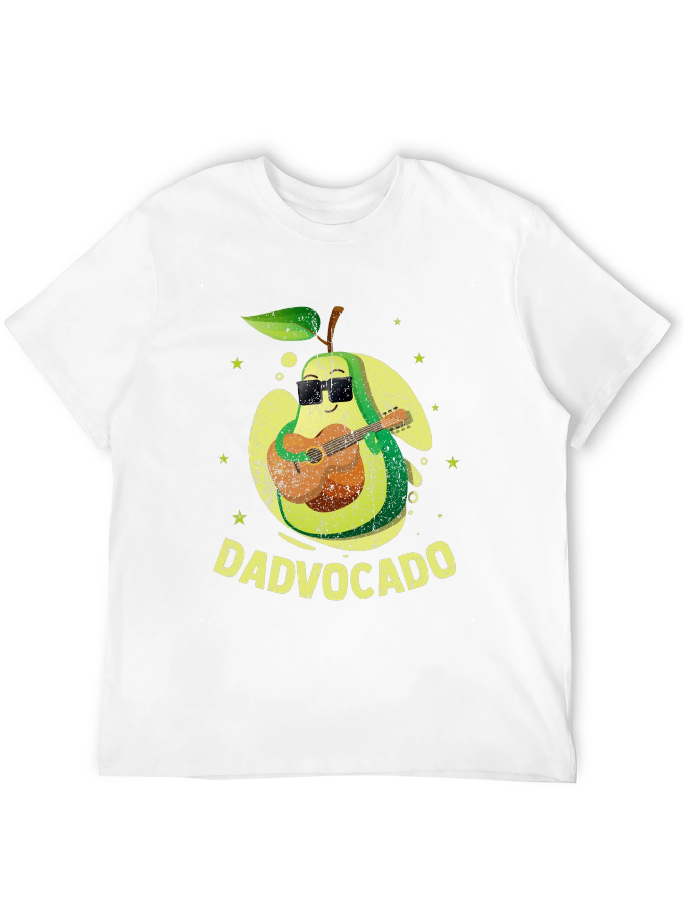 Black Dad-vocado T-Shirt: Avocado Playing Guitar - Fathers Day Tee view 12