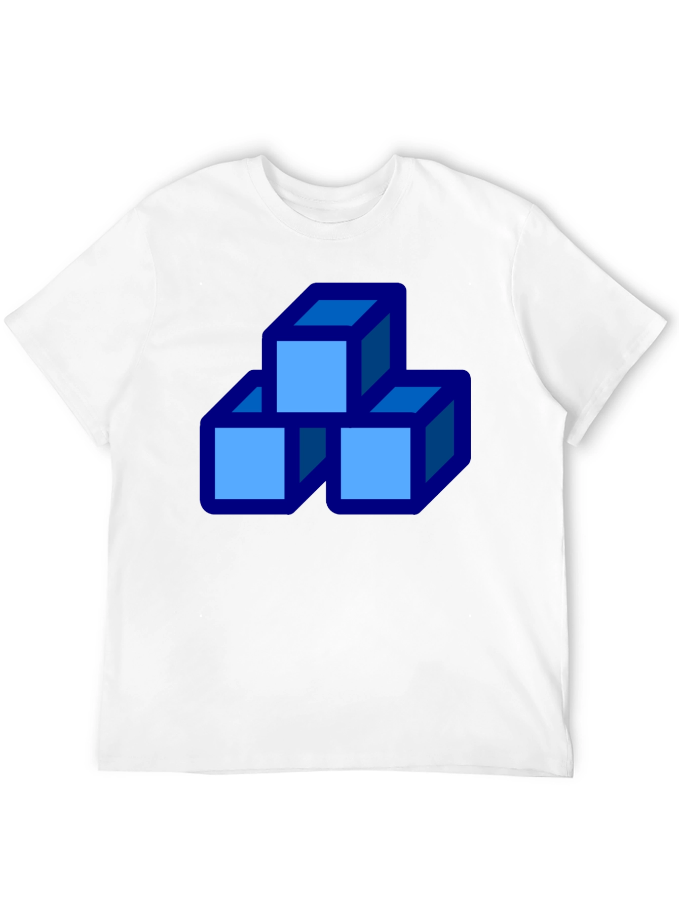 Black Geometric Cube Stack Graphic Tee - Modern Casual Shirt view 12