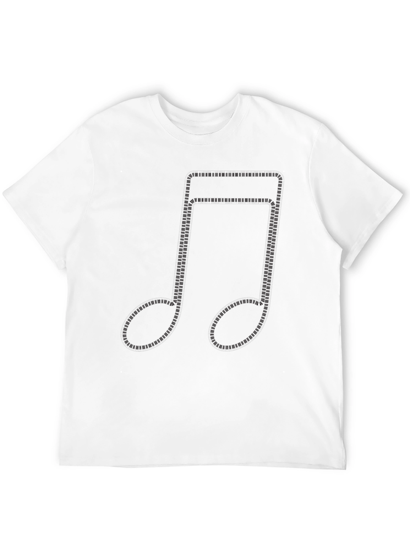 Black Musical Note Piano Keys Black T-Shirt view 12