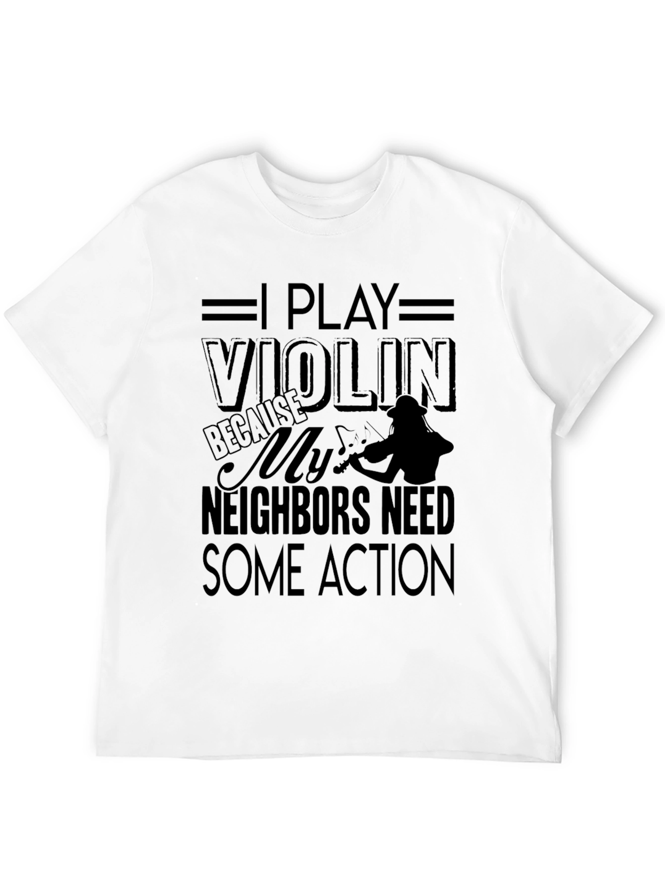 Black I Play Violin Black Graphic T-Shirt Musician Tee view 12