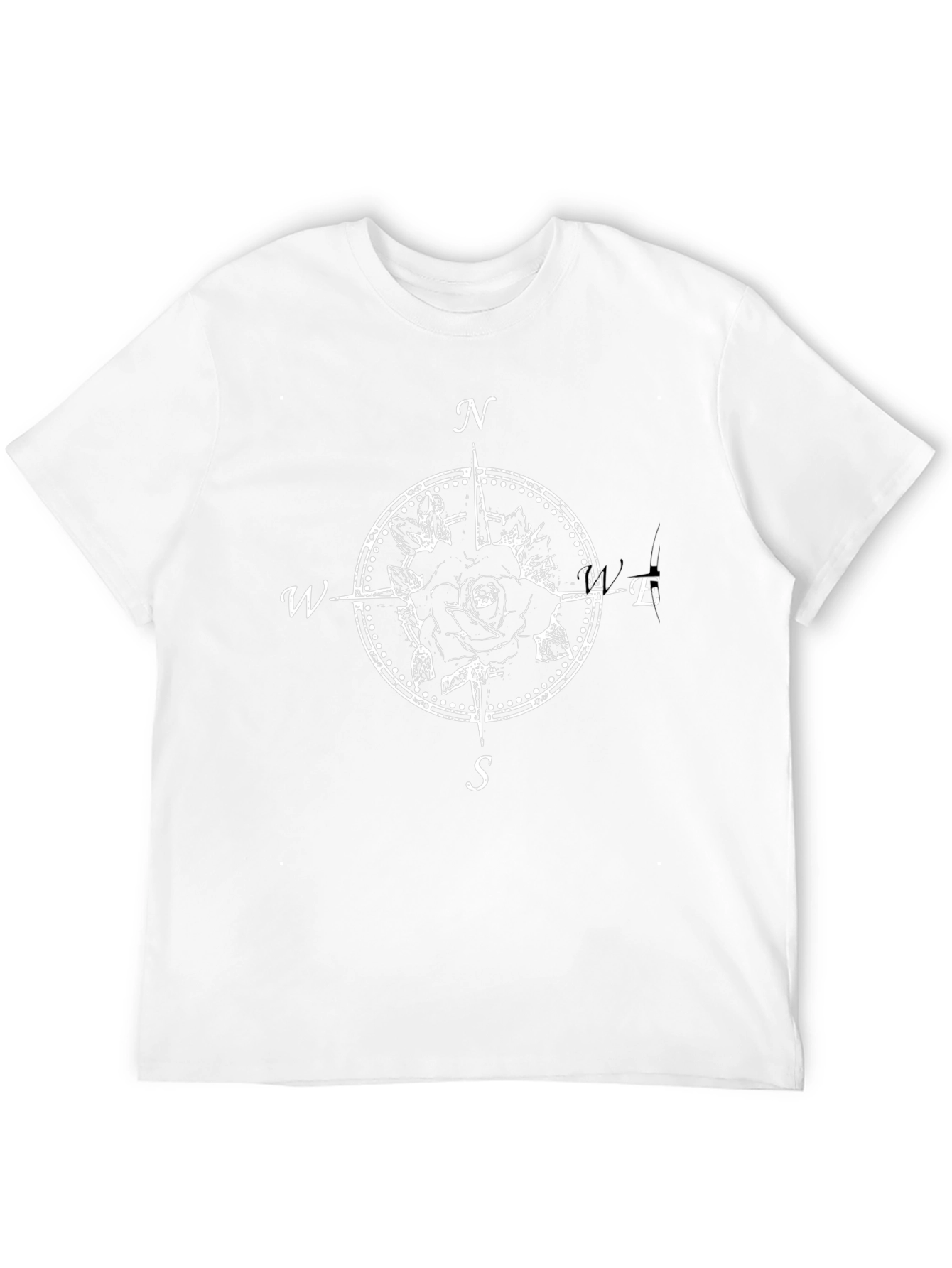 Black Rose Compass T-Shirt - Black, Classic Fit view 12