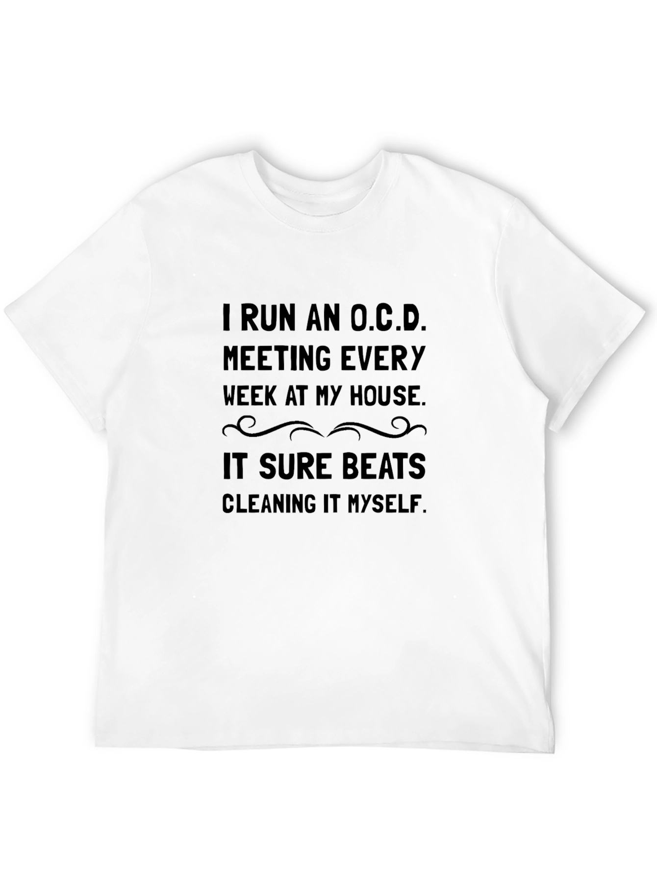 Black Funny OCD Cleaning Black T-Shirt view 12