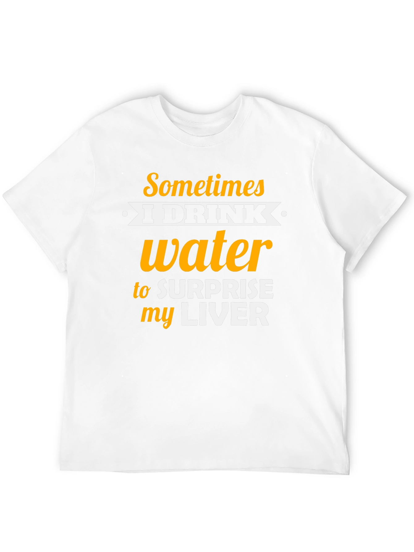 Black Humorous Water Drinking T-Shirt view 12