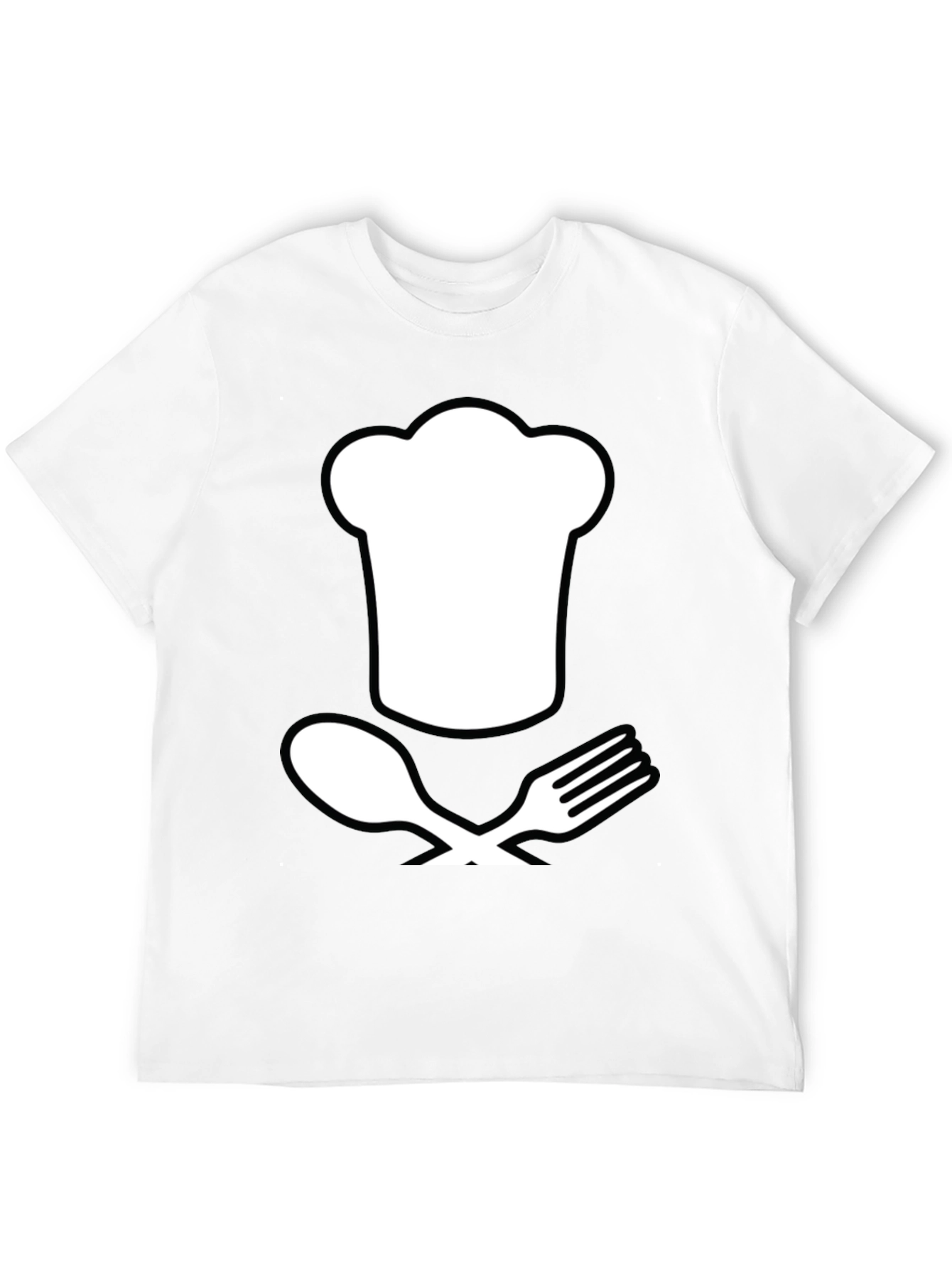 Black Chef Hat and Utensils T-Shirt view 12