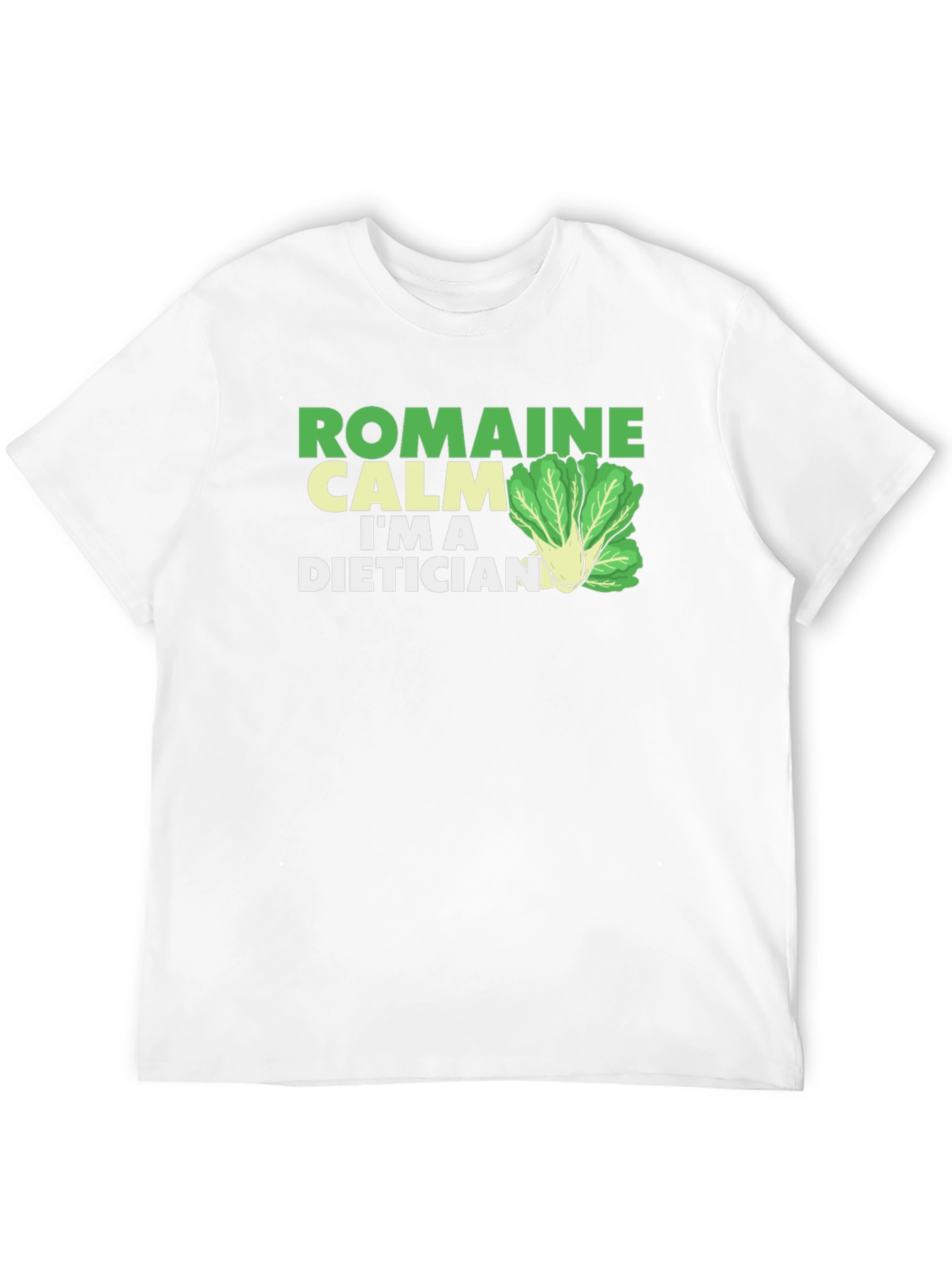Black Romaine Calm Dietician T-Shirt - Funny Health Food Tee view 12