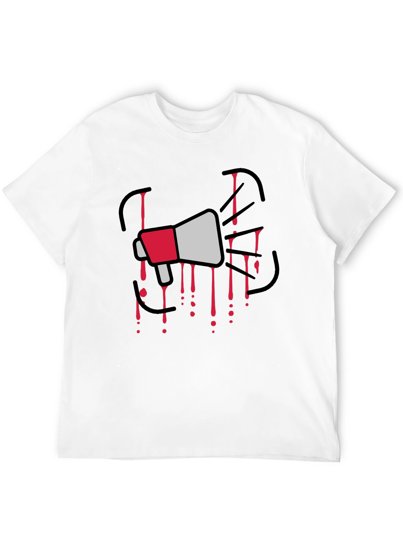 Black Megaphone Graphic Print Black T-Shirt view 12