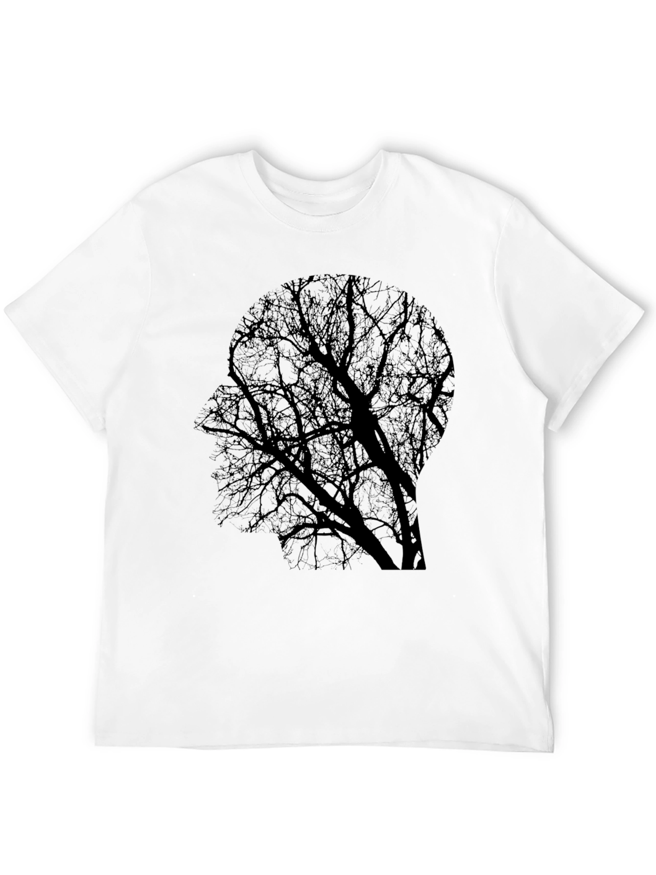 Black Silhouette Tree Graphic Tee - Black Cotton Blend view 12