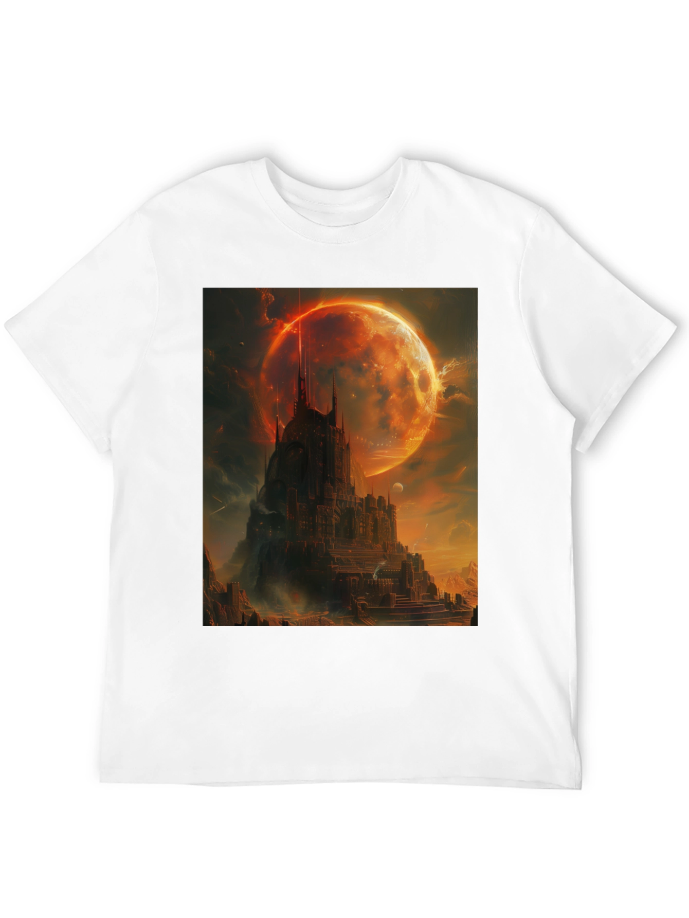 Black Fantasy Castle Graphic T-Shirt - Men's Black Tee view 12