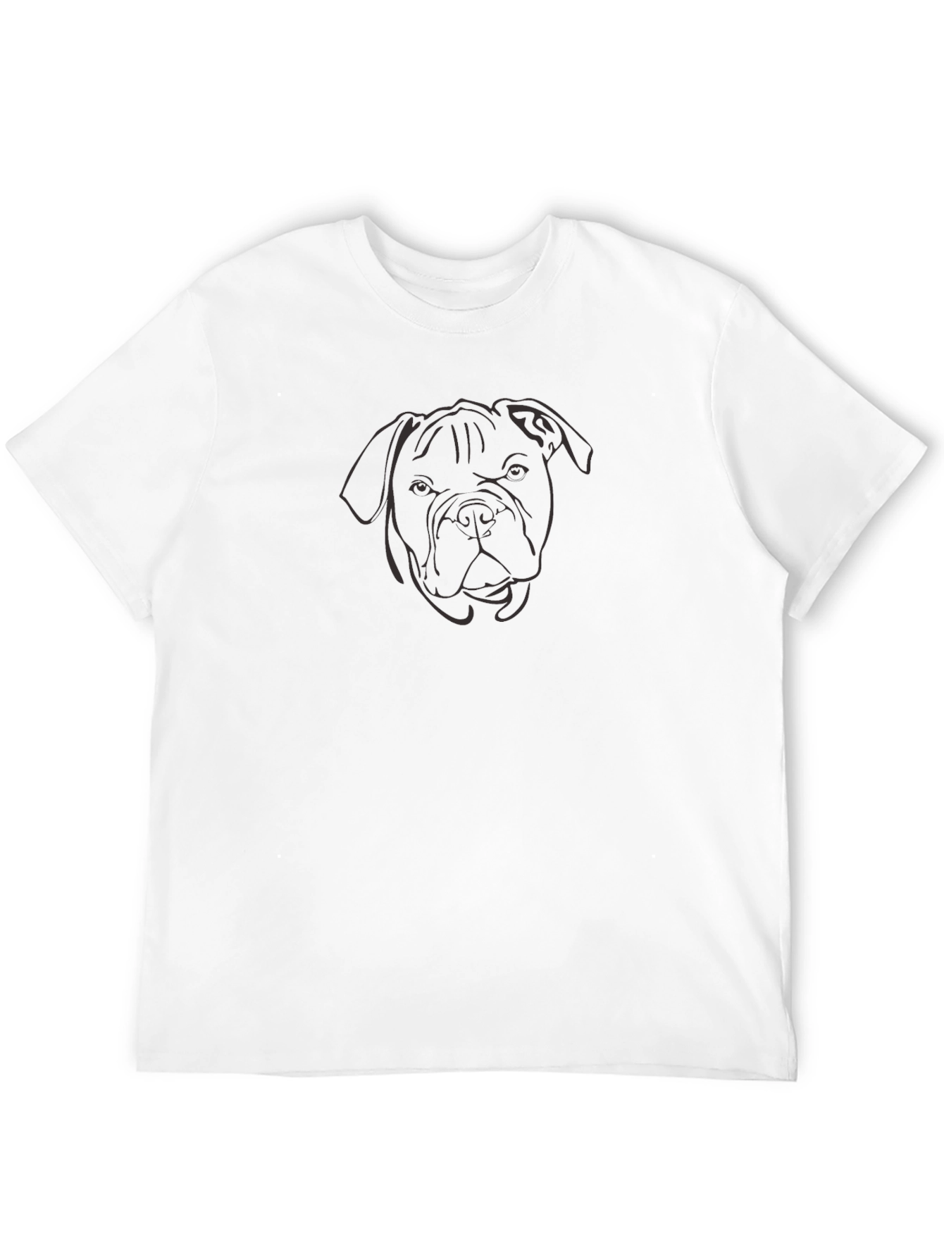Black Dog Face Outline Graphic Tee - Casual Wear view 12