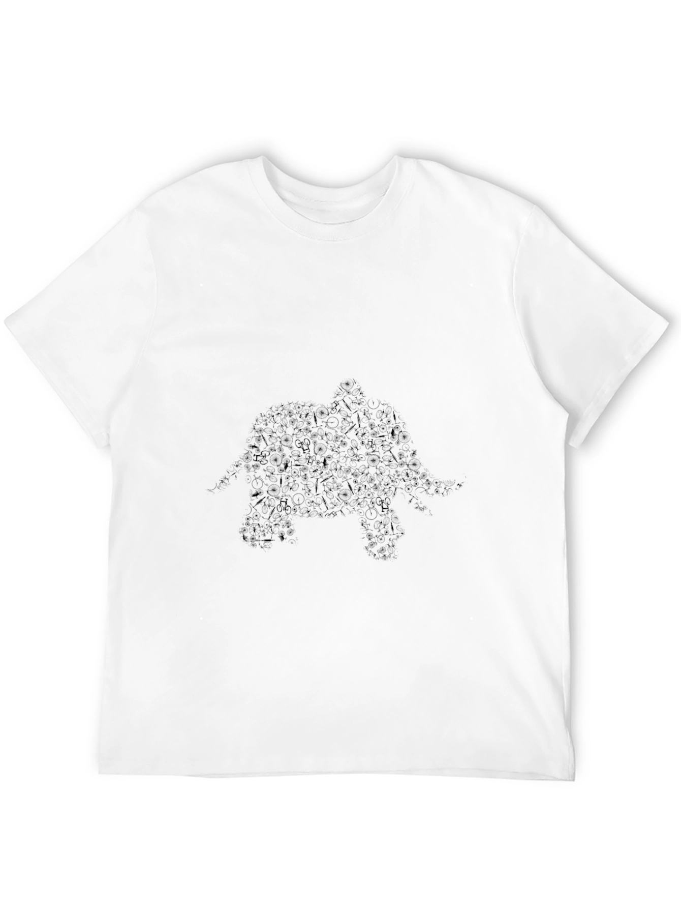 Black Abstract Silhouette Black T-Shirt view 12