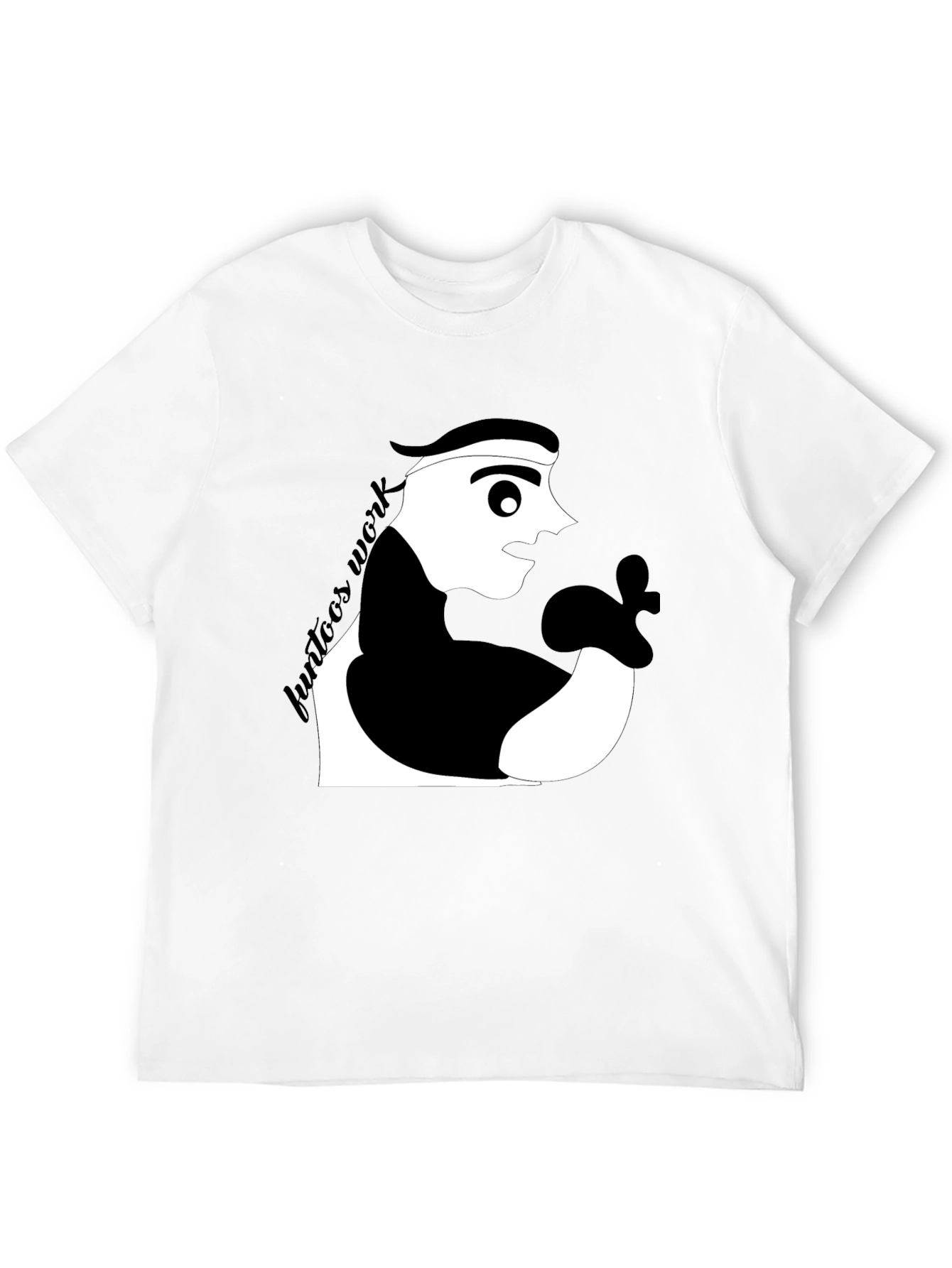 Black Cool Graphic Tee: Funtoon's Work Black T-Shirt view 12