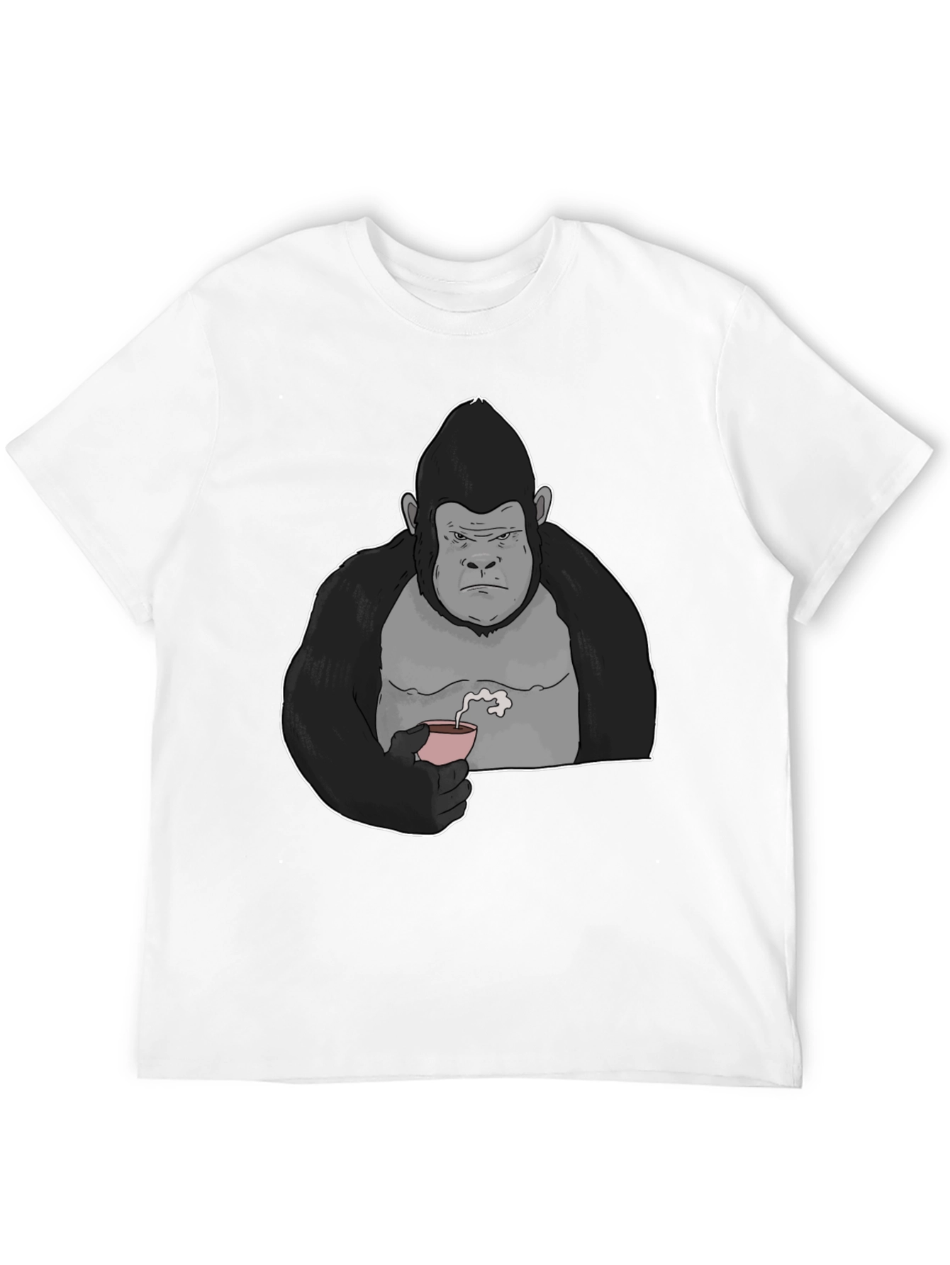 Black Gorilla Tea Sipping Graphic Tee - Black view 12