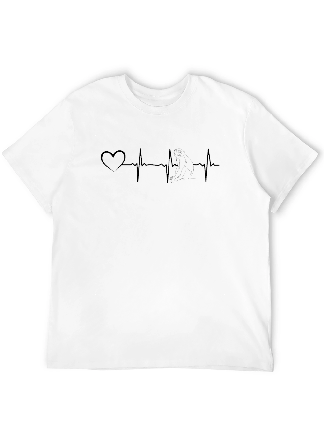 Black Heartbeat Dog Lover T-Shirt - Unisex Cotton Tee view 12