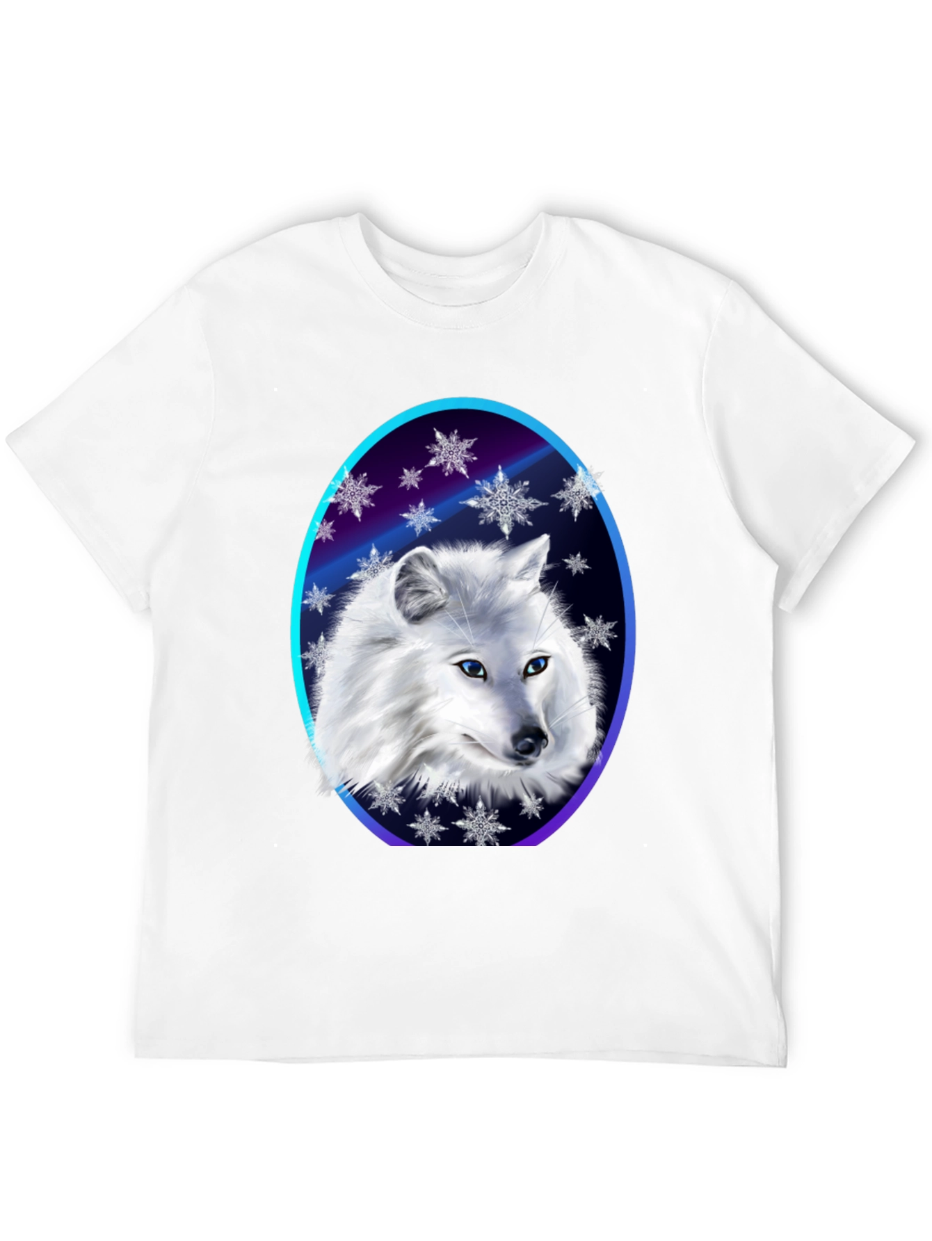 Black Arctic Fox Snowflake T-Shirt - Winter Apparel view 12