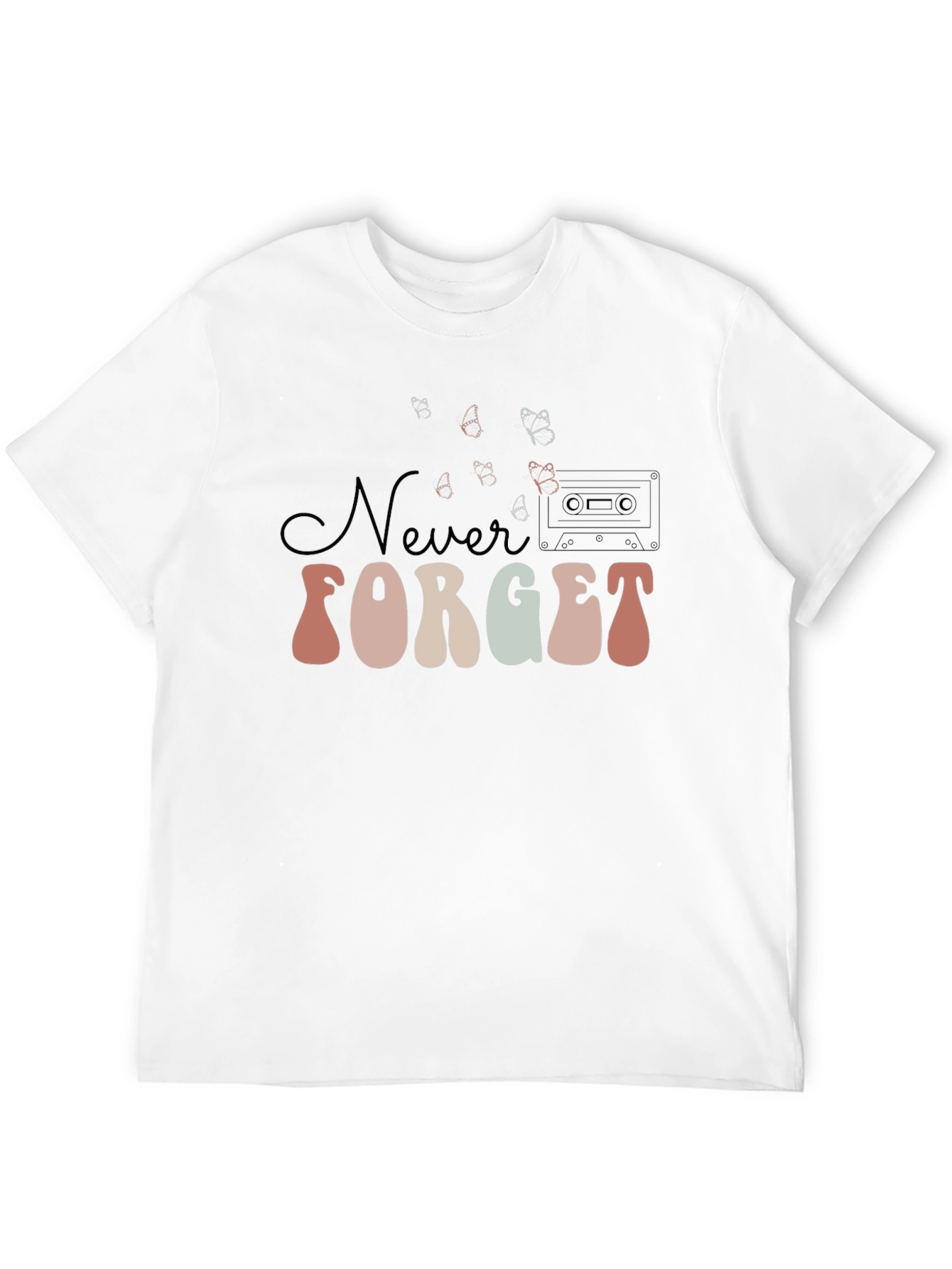 Black Retro Never Forget Graphic Tee view 12