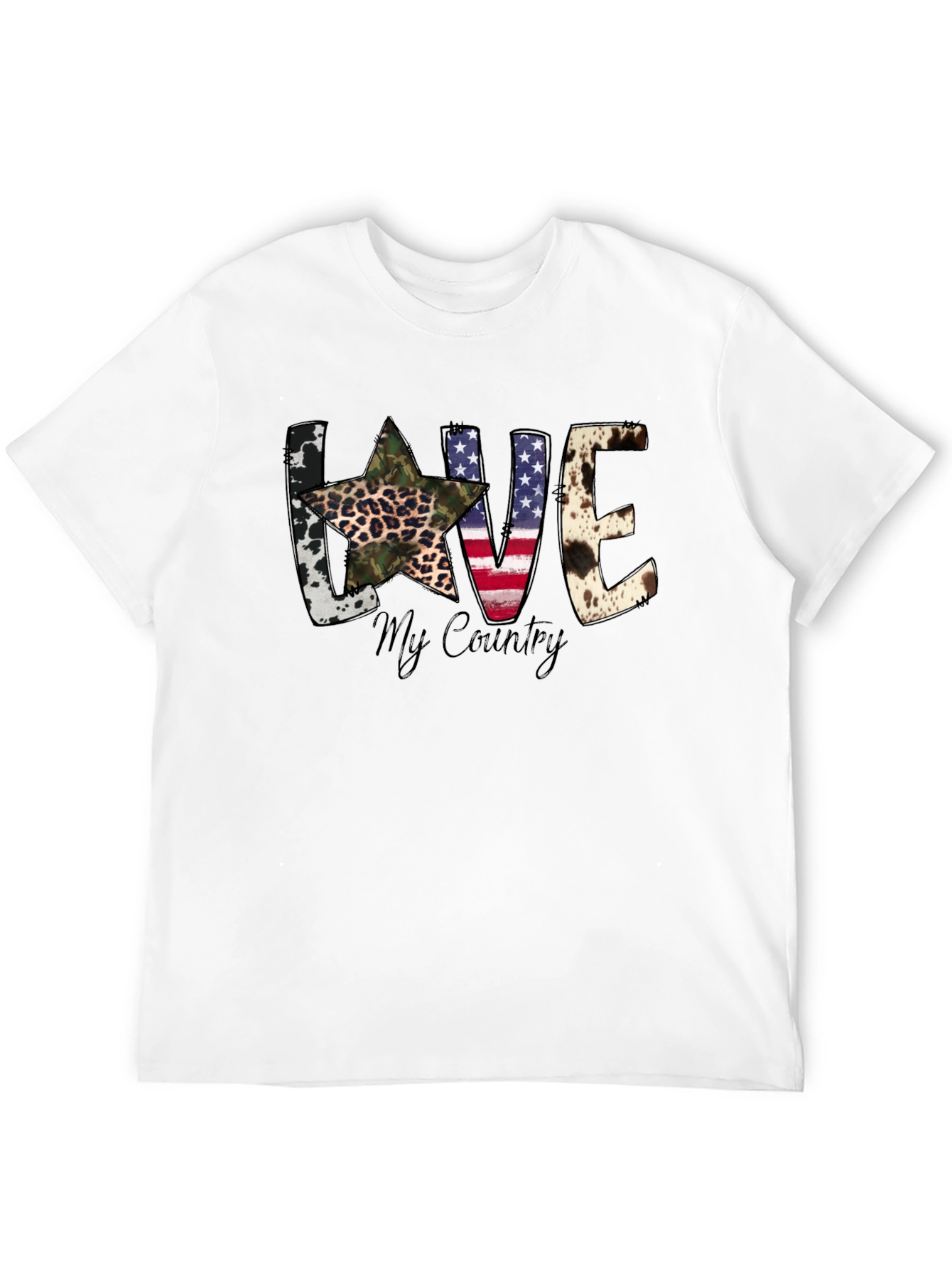 Black Love My Country Patriotic T-Shirt view 12