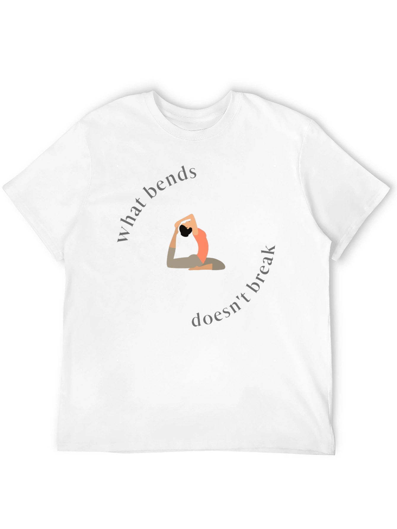 Black Yoga Pose T-Shirt - What Bends Doesn't Break view 12