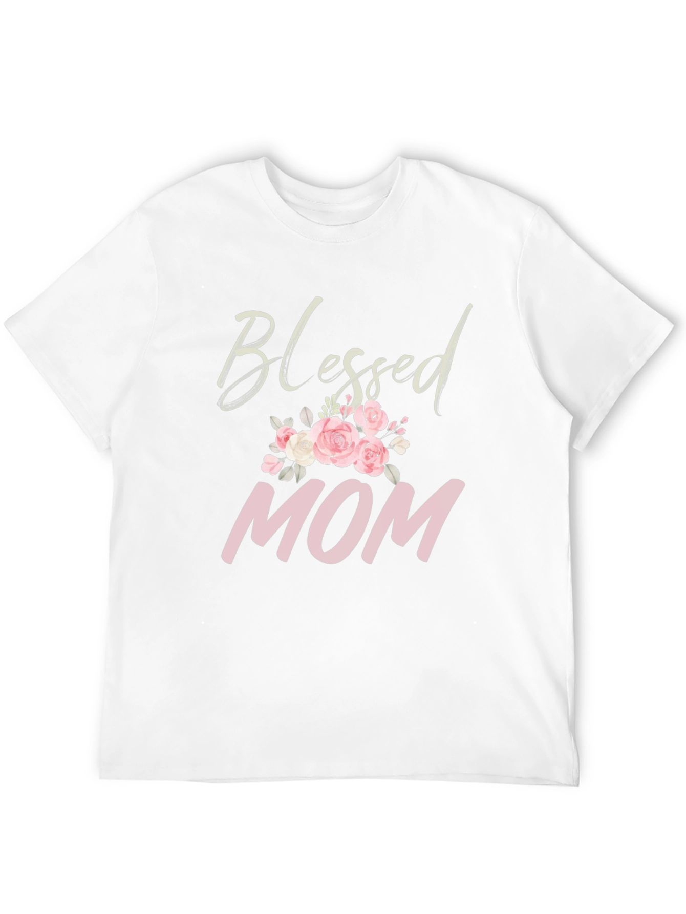 Black Blessed Mom Floral Graphic T-Shirt view 12