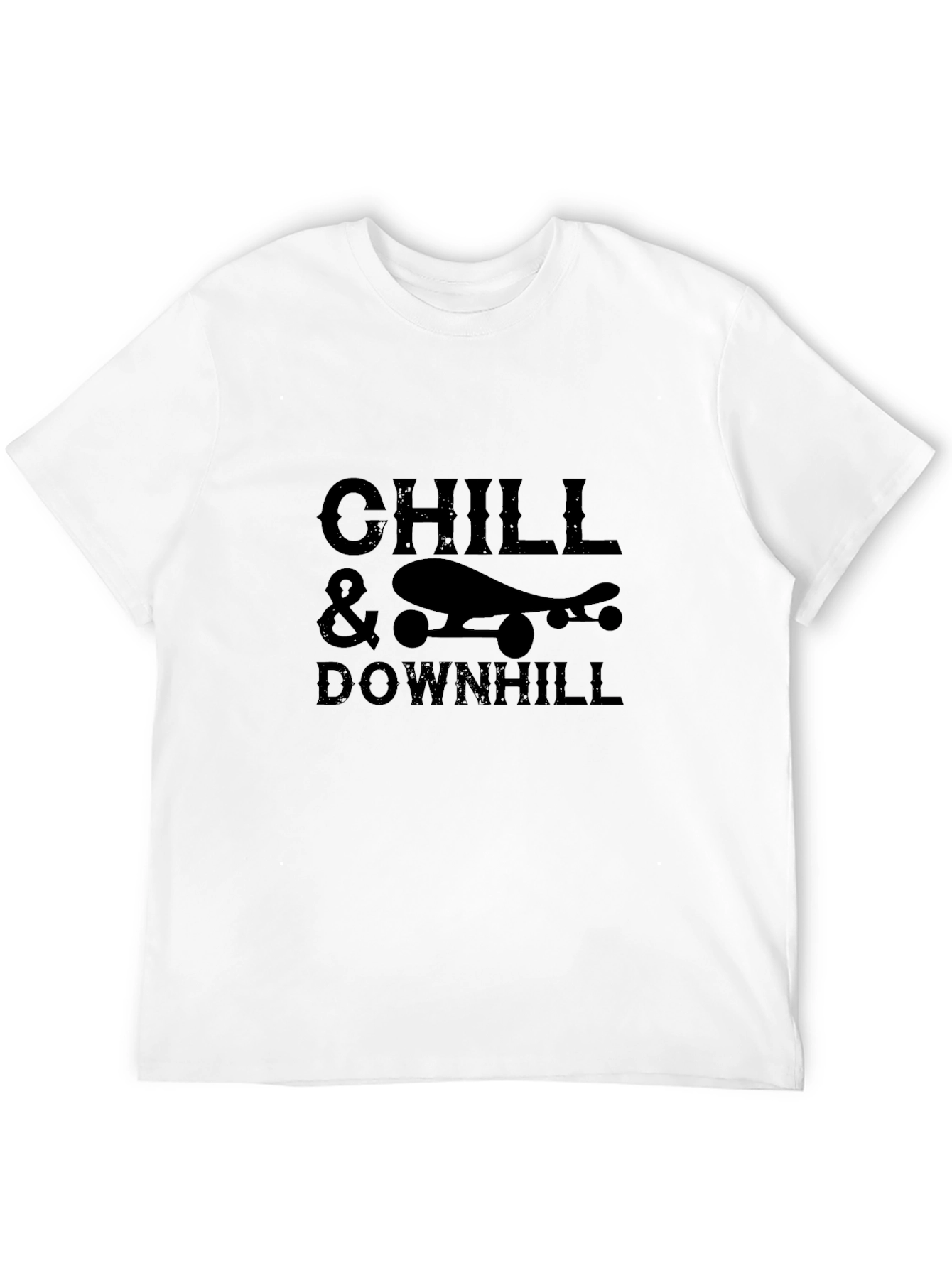 Black Chill & Downhill Skateboard Graphic Tee - Black view 12