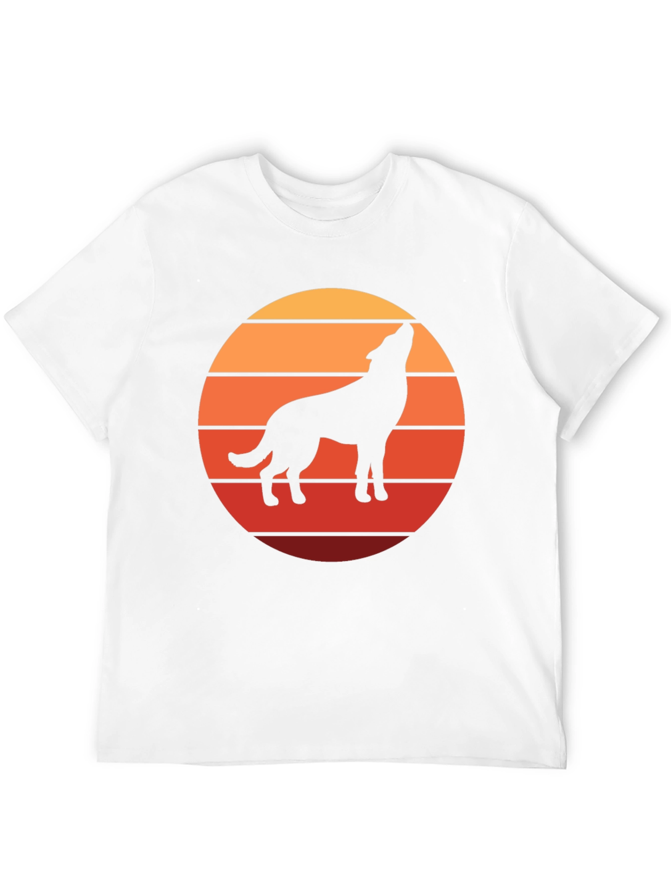 Black Wolf Silhouette Sunset Graphic Tee - Black view 12