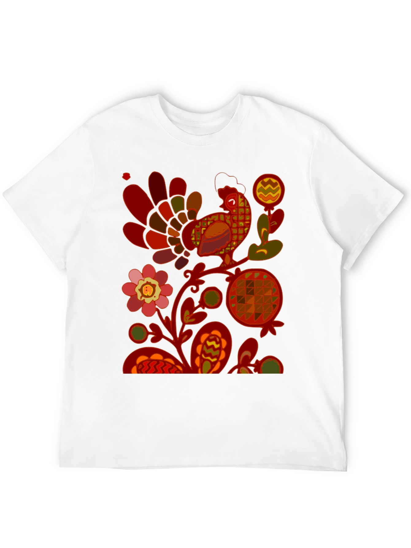 Retro Rooster Graphic Tee - Black Cotton Blend - 12