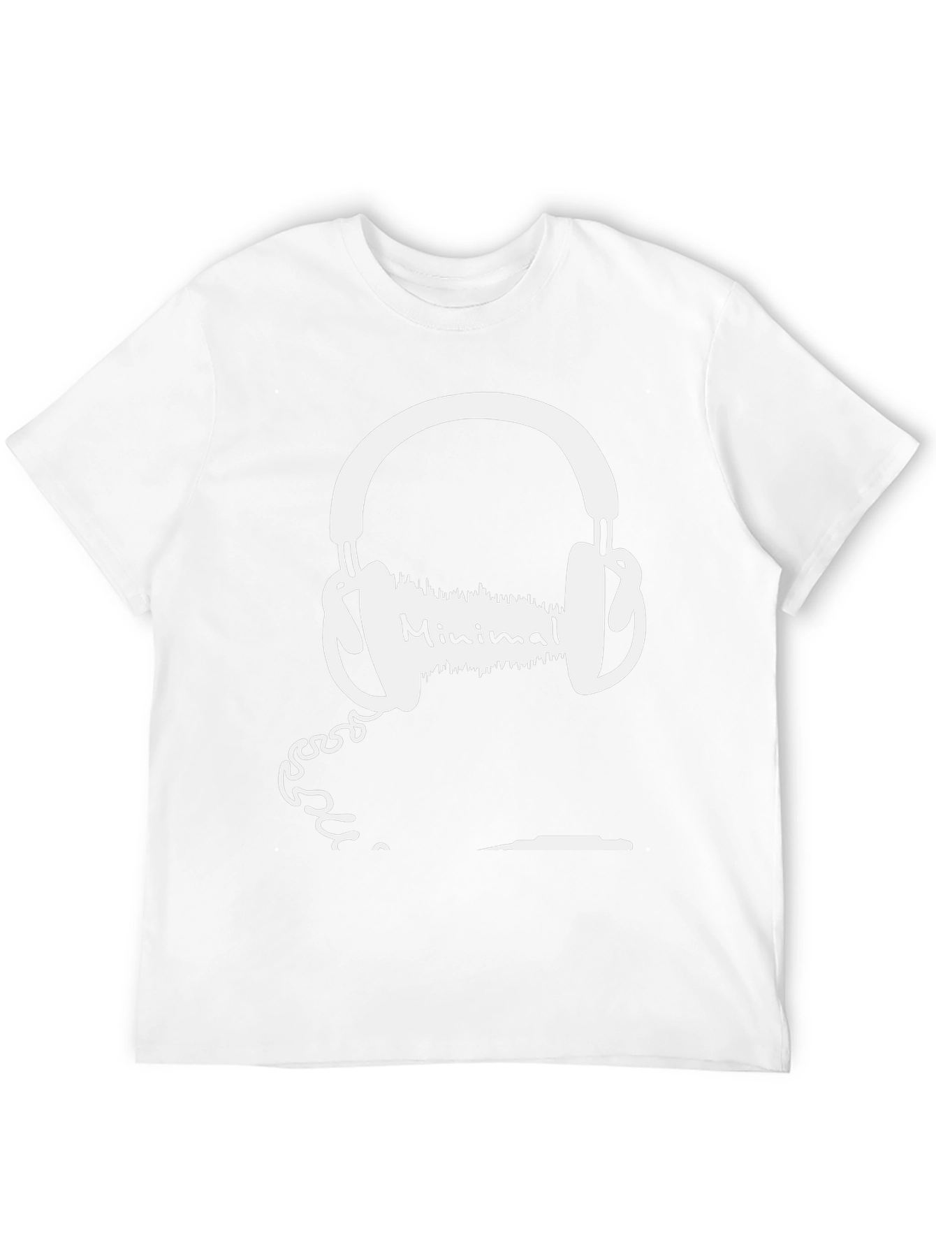 Black Minimal Headphones Black T-Shirt view 12