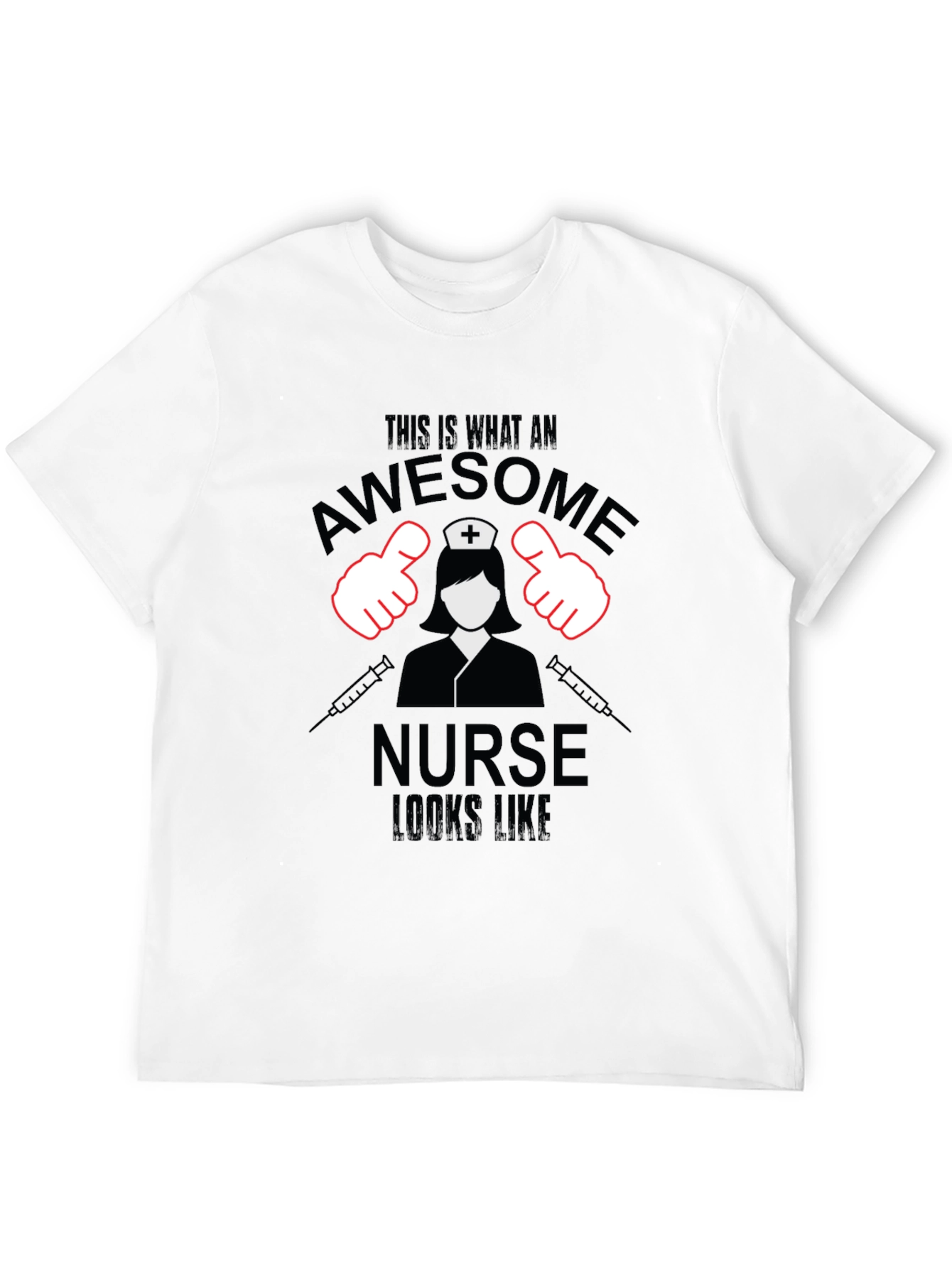 Black Awesome Nurse T-Shirt - Black Cotton Tee view 12