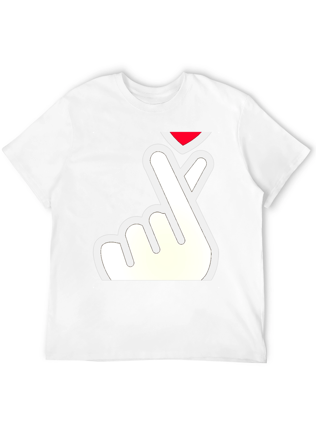 Black Finger Heart T-Shirt - Black Tee view 12