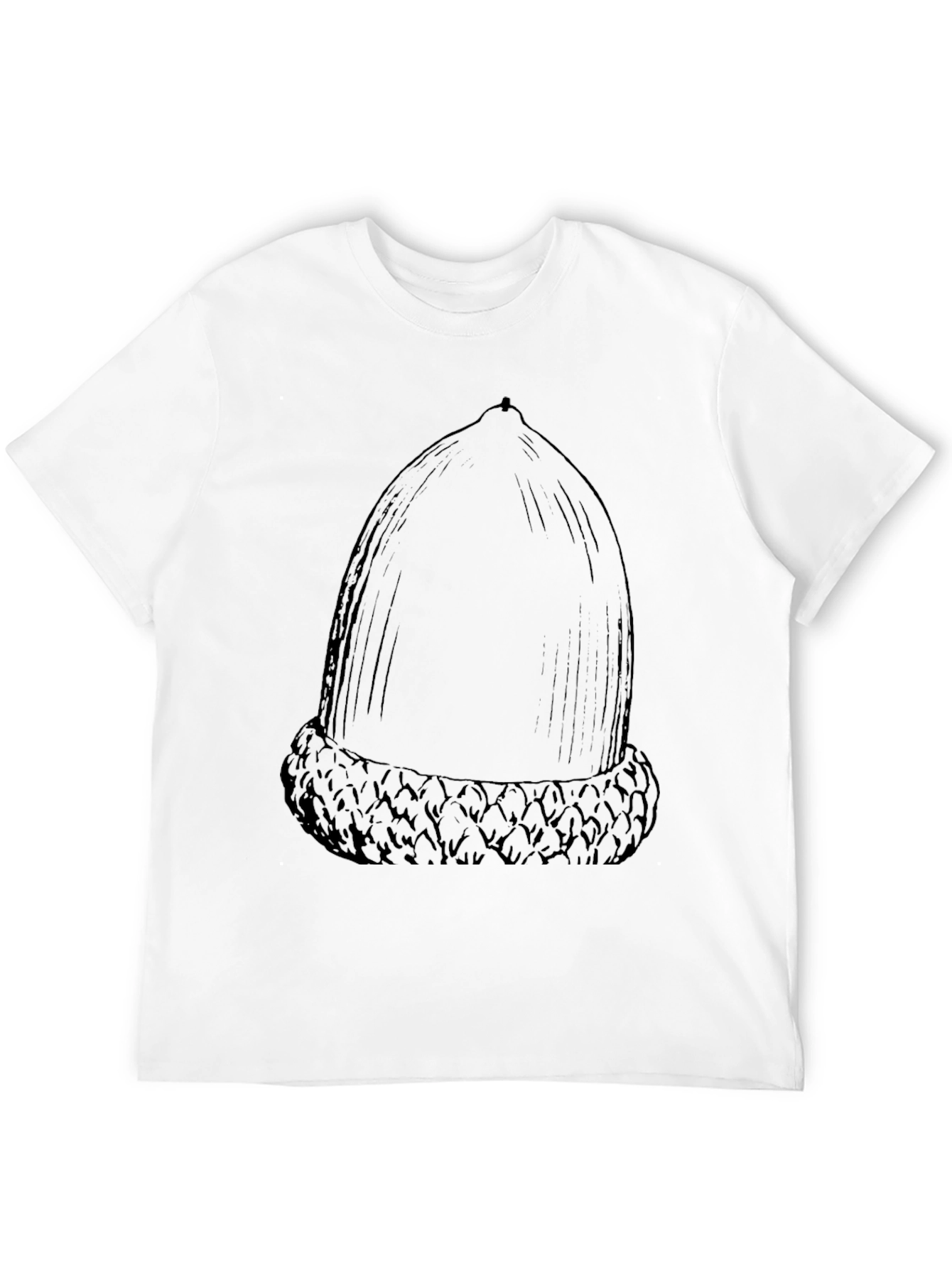 Black Acorn Graphic Tee - Nature Inspired Cotton Shirt view 12