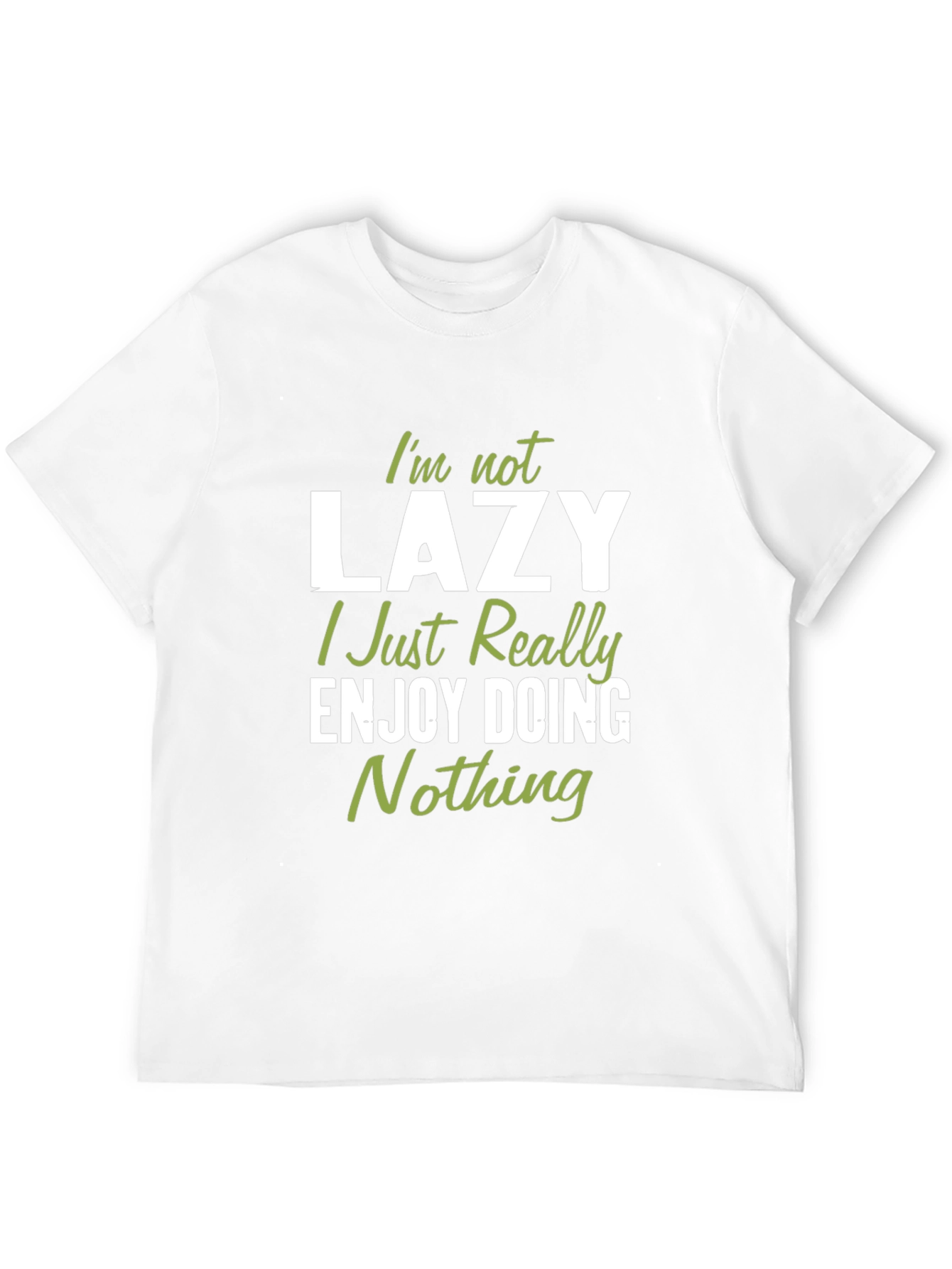 Black Funny "I'm Not Lazy" Graphic T-Shirt view 12