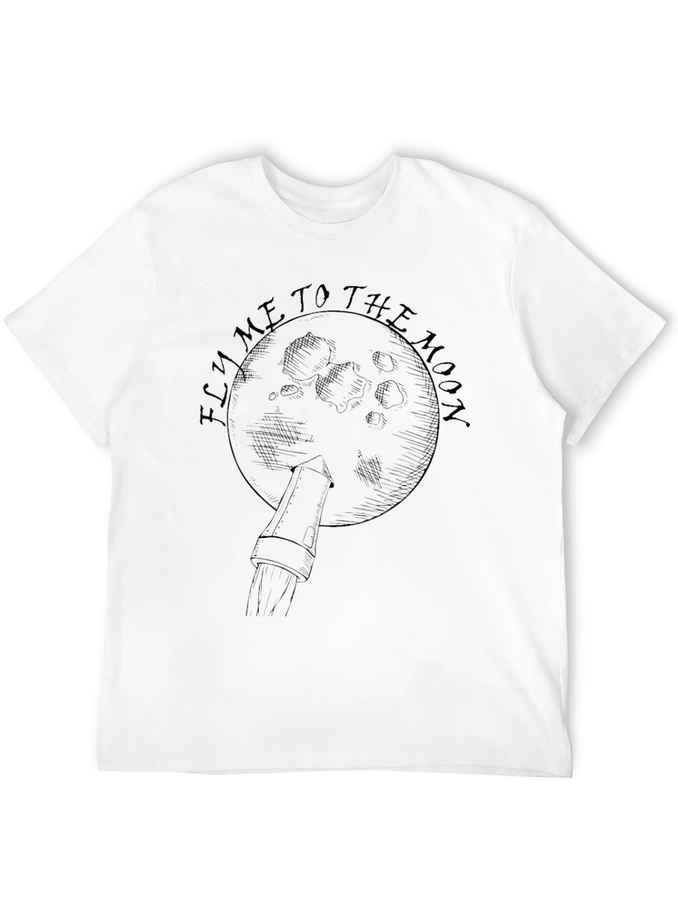 Black Fly Me To The Moon Graphic Tee - Classic Black T-Shirt view 12