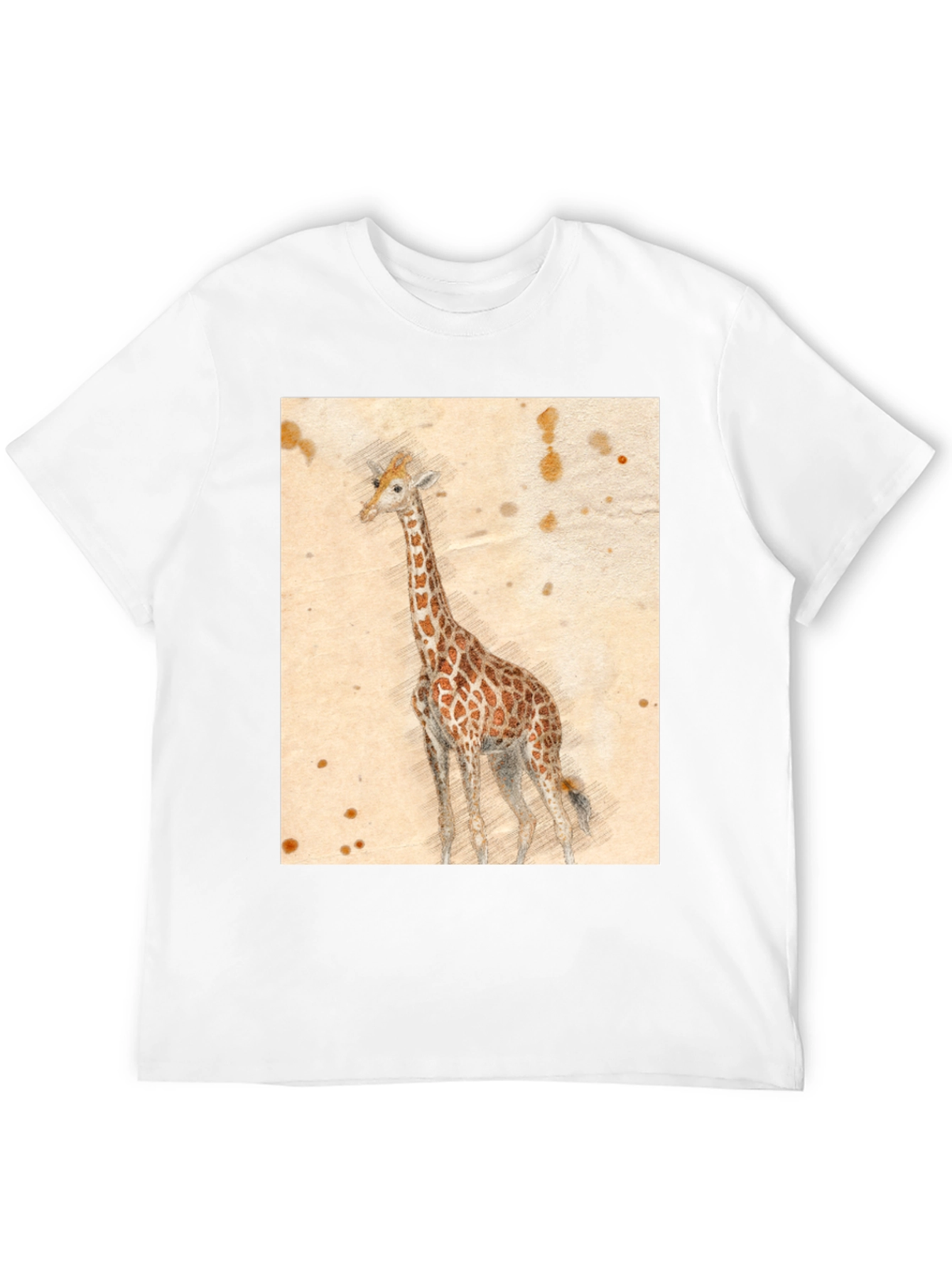 Black Giraffe Sketch T-Shirt - Unique Graphic Tee view 12