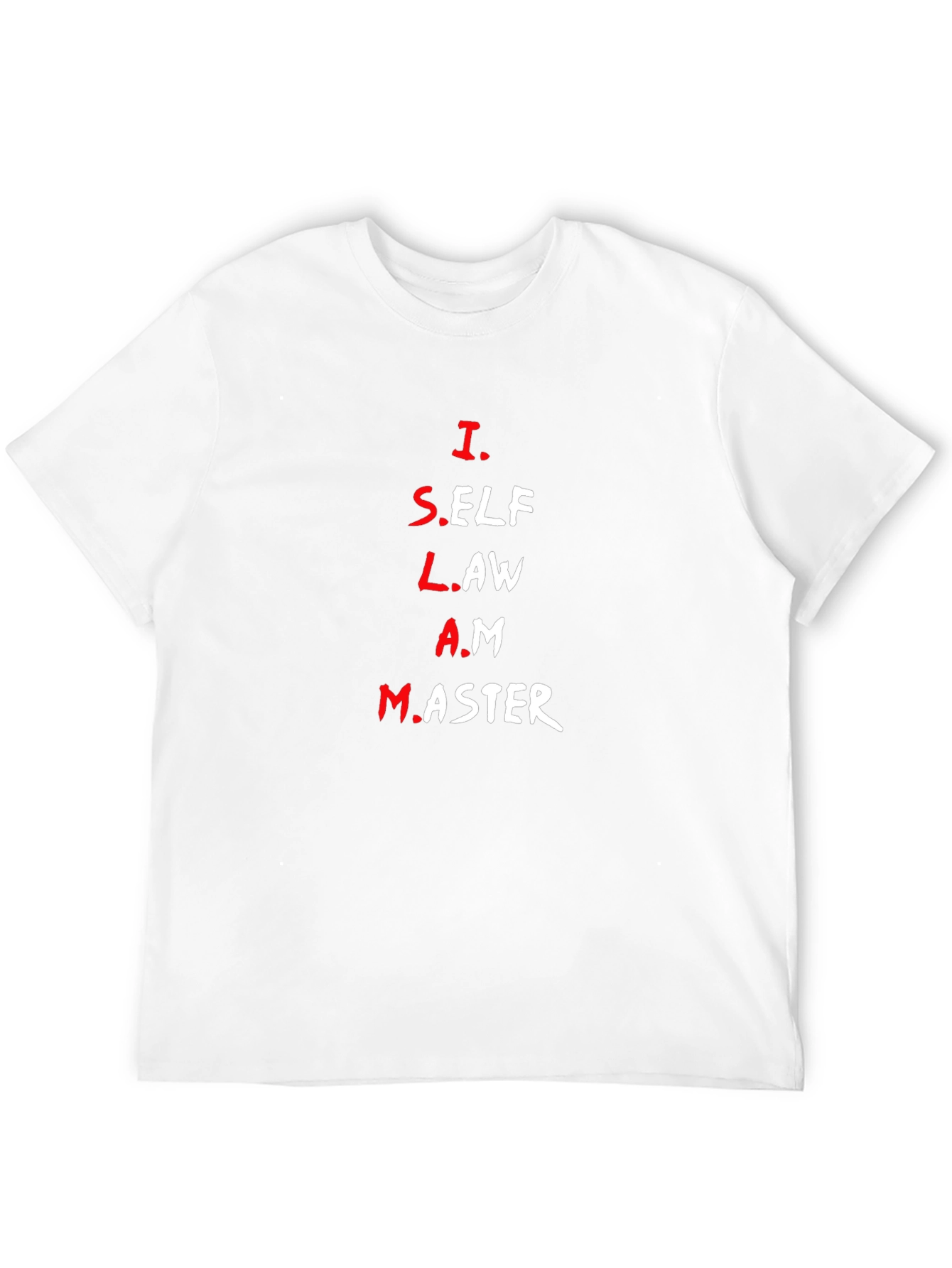 Black Islam Acronym Black T-Shirt - Self Law Master Tee view 12