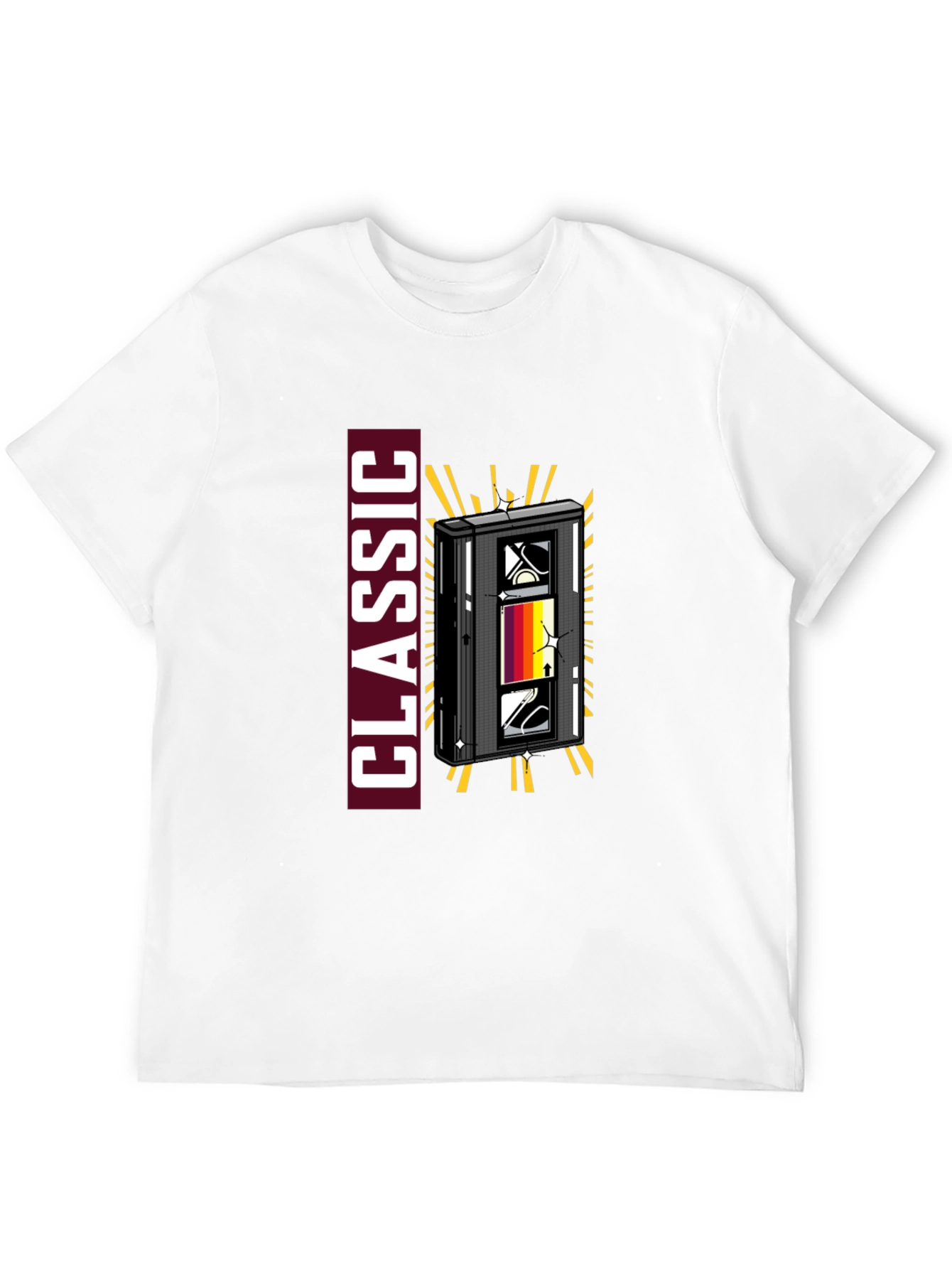 Black Retro Cassette Classic Graphic Tee view 12