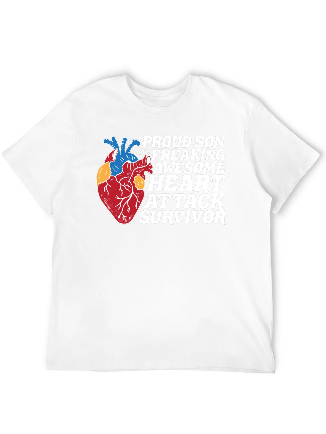 Black Proud Son Heart Attack Survivor Graphic Tee view 12