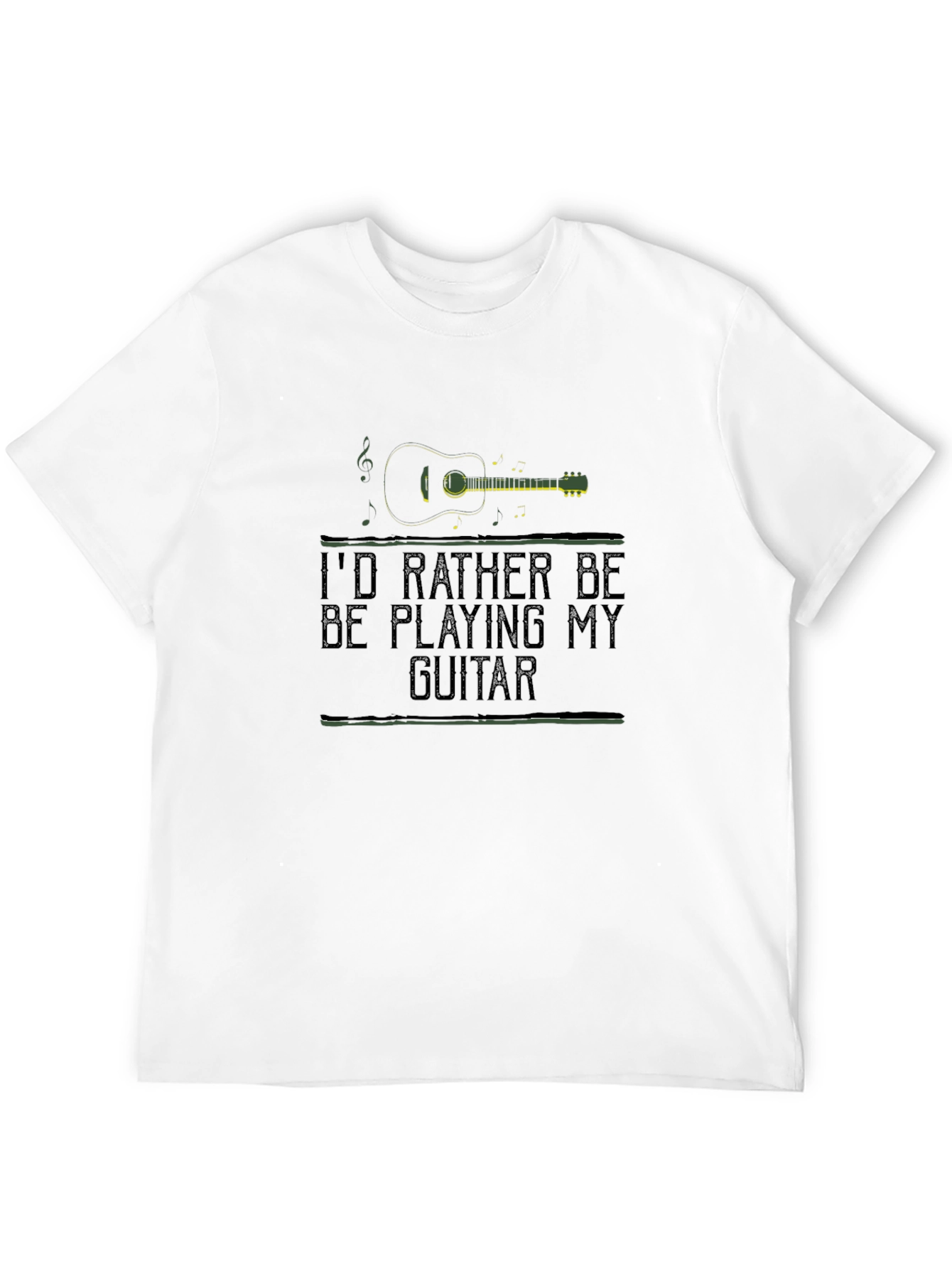 Black Guitar Player T-Shirt - I'd Rather Be Playing My Guitar view 12