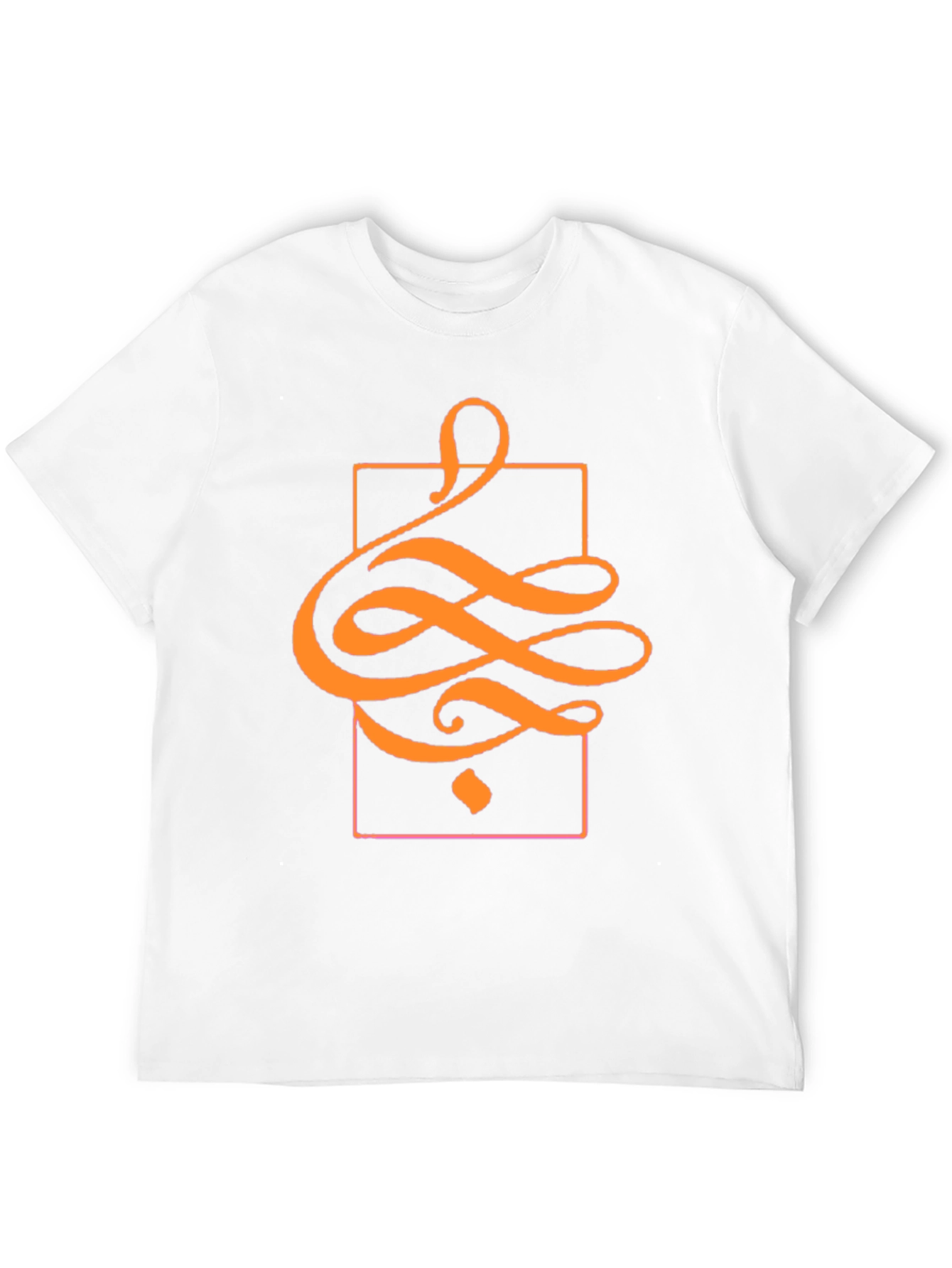 Black Stylish Black T-Shirt with Abstract Orange Design view 12