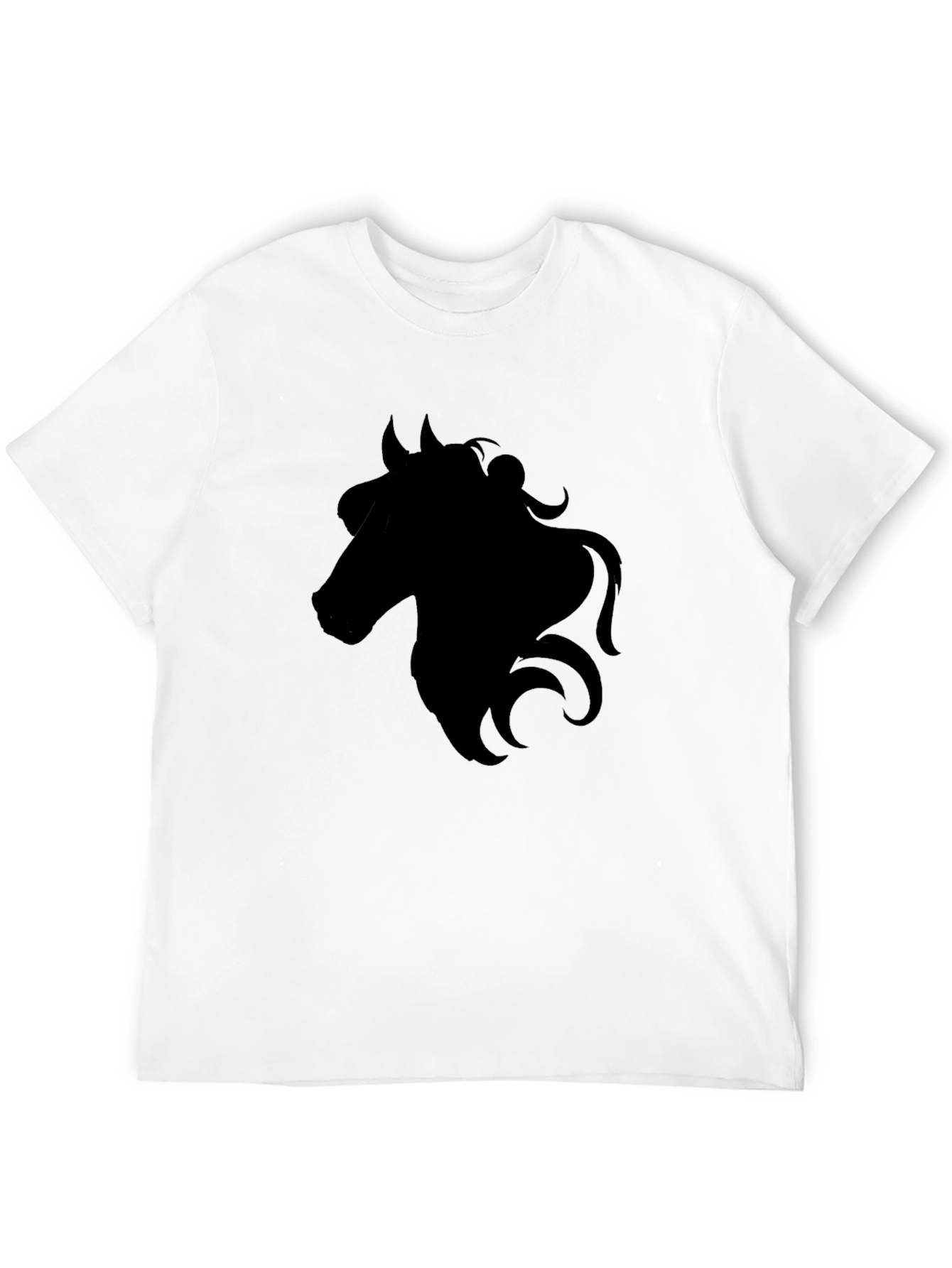 Black Black Horse Silhouette Graphic Tee - Men's Casual T-Shirt view 12