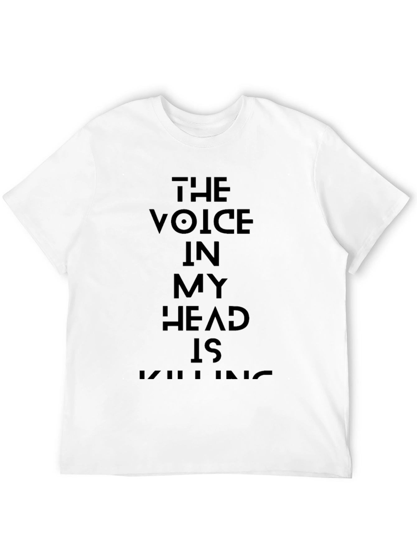 Black Voice in My Head Graphic Tee - Black Cotton T-Shirt view 12