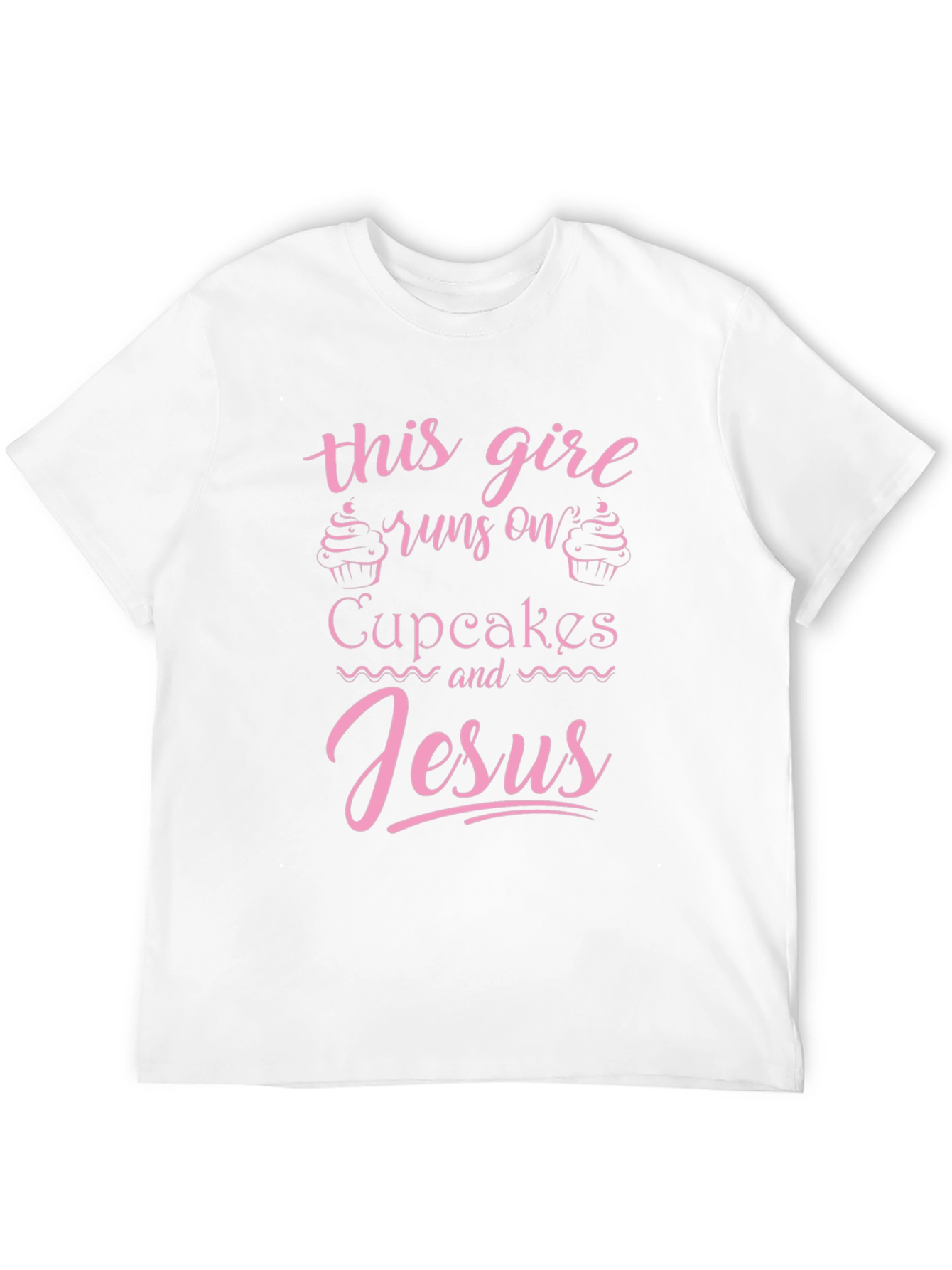 Black Runs on Cupcakes and Jesus Graphic T-Shirt view 12